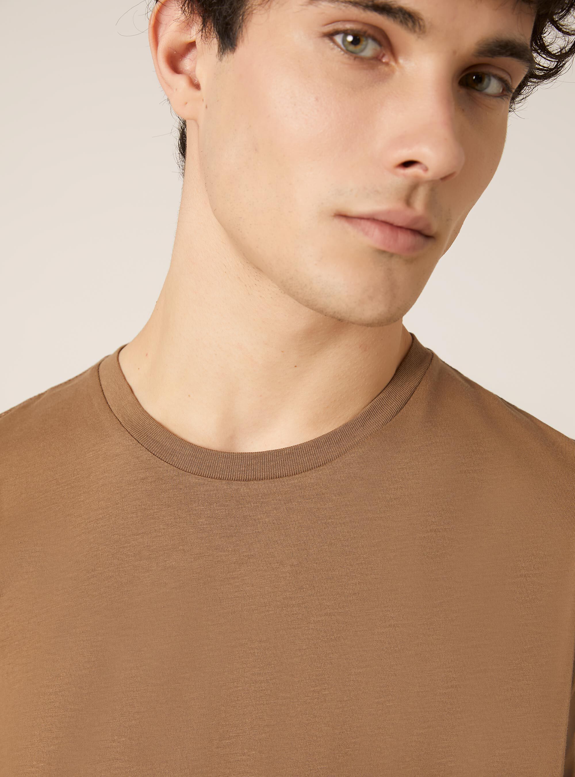 Cotton crew neck t-shirt, BR2 BROWN MEDIUM