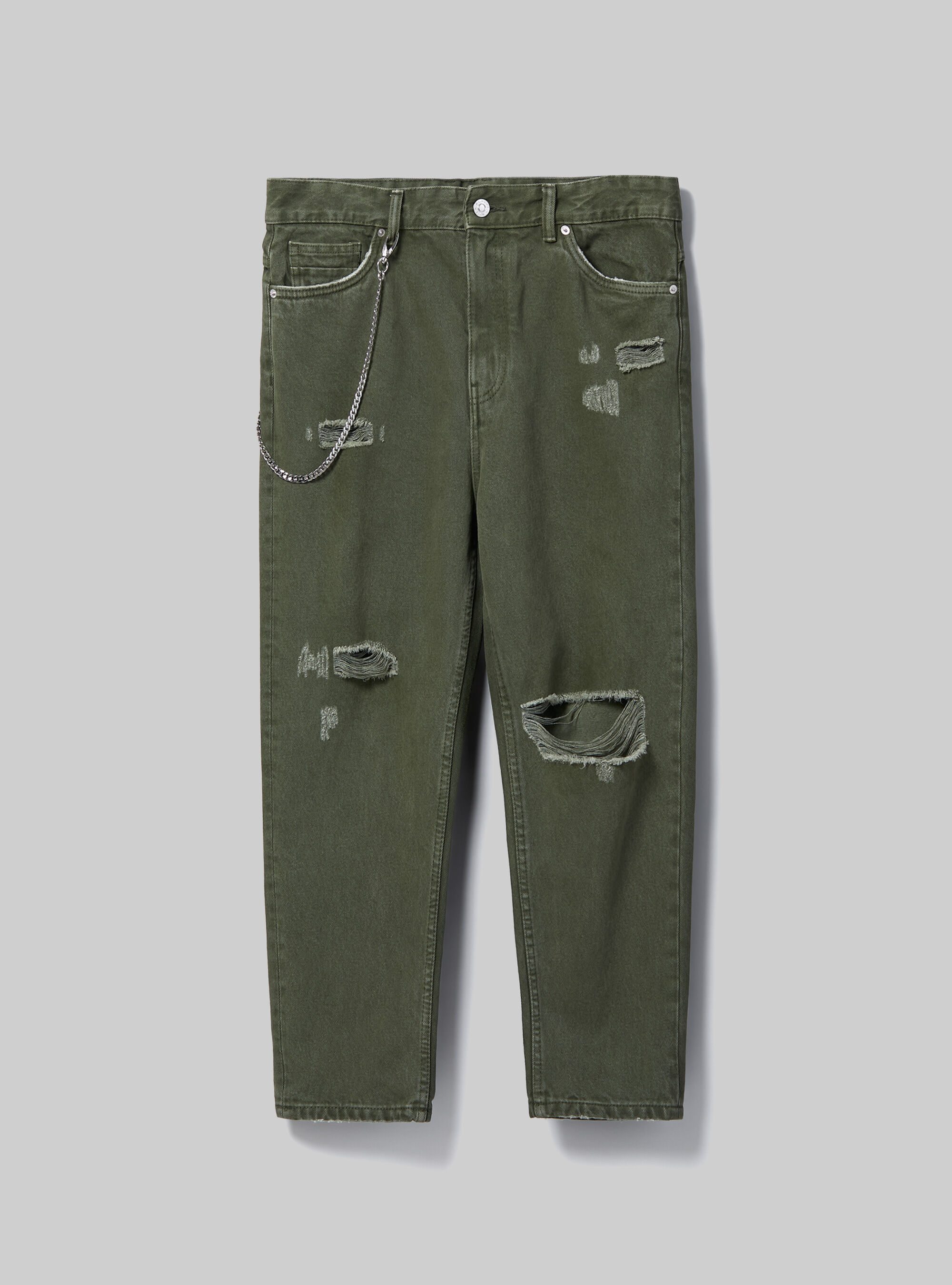 Jeans d&eacute;contract&eacute;s avec chaine, KY2 KAKY MEDIUM