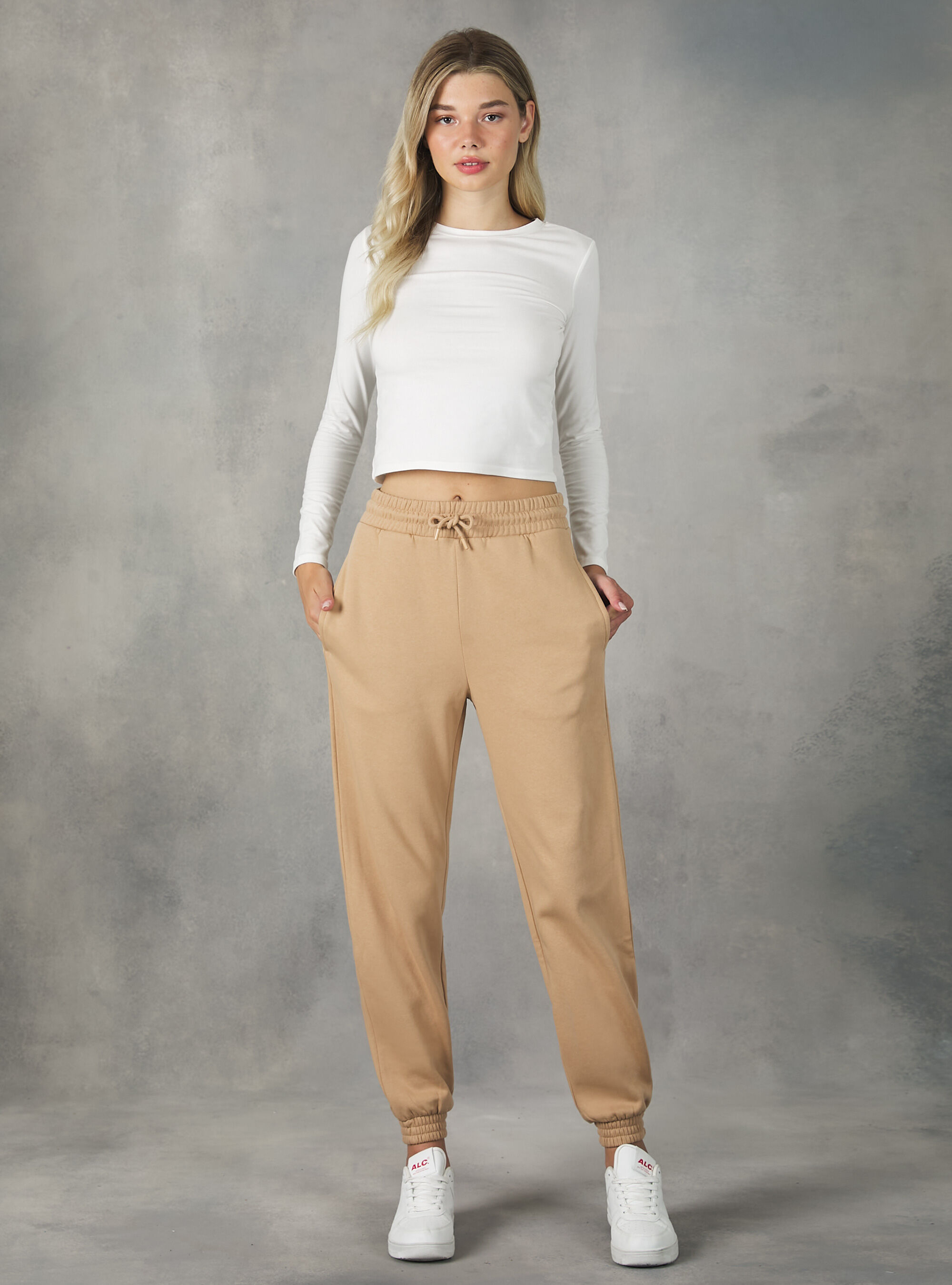 Plush jogger trousers, BG2 BEIGE MEDIUM