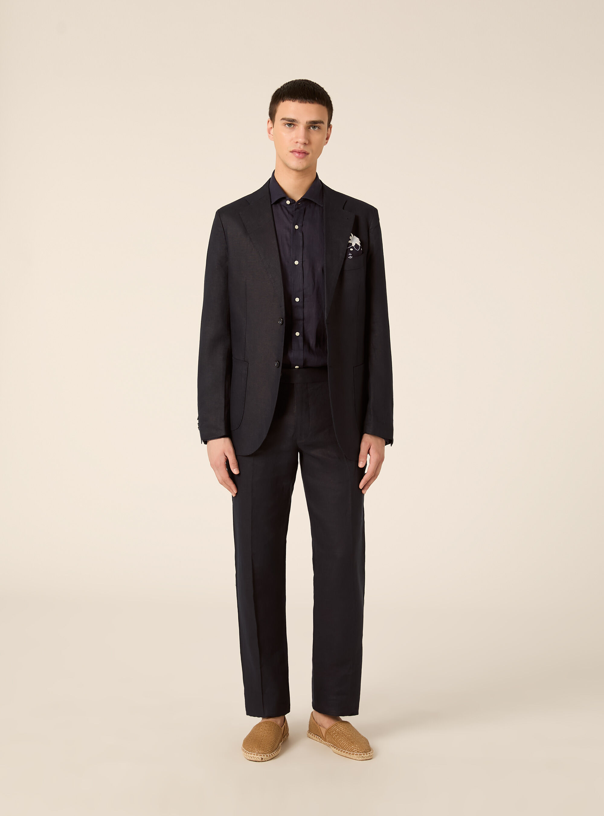 Giacca in lino monopetto