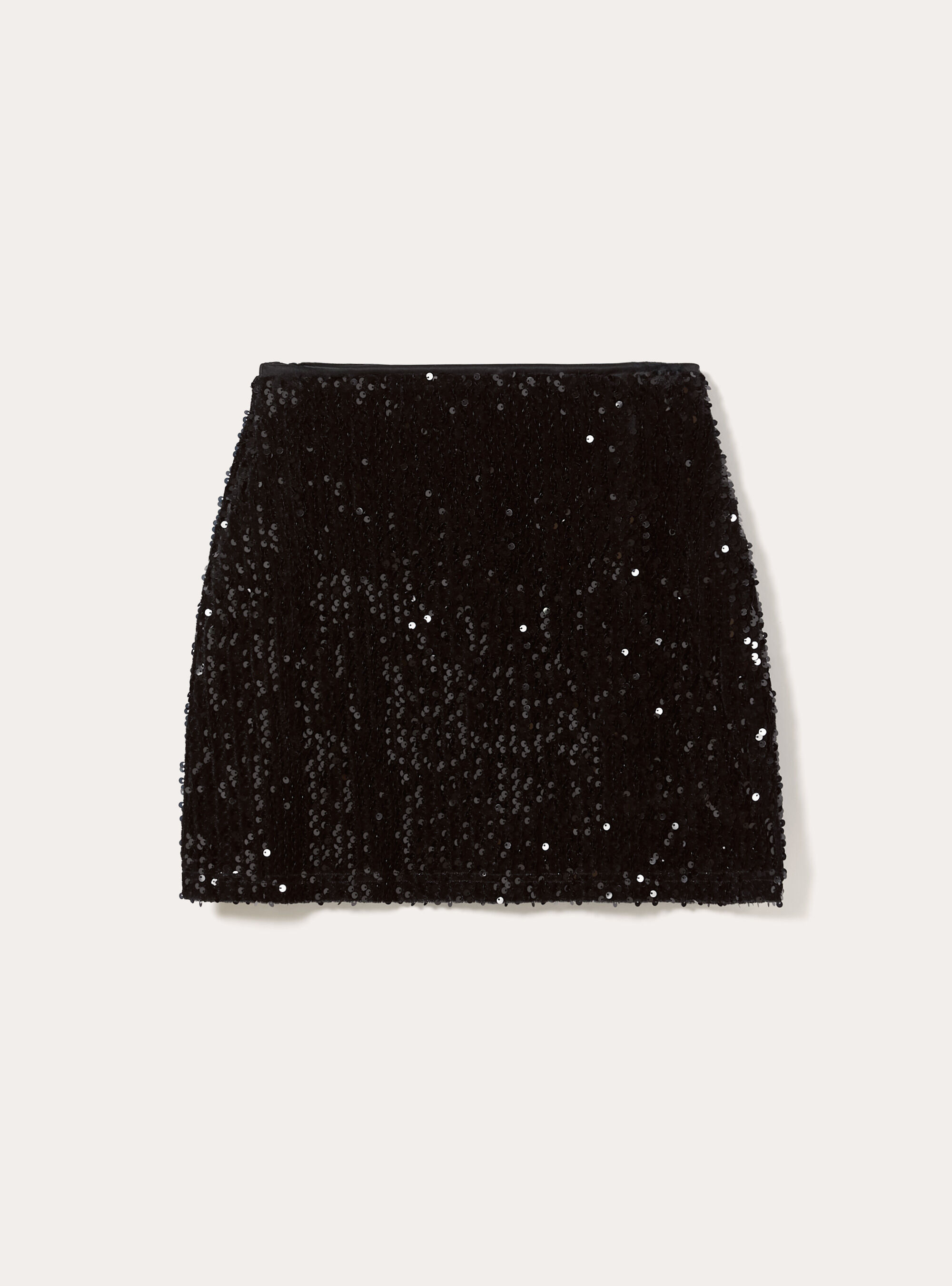 Gonna mini in paillettes, BK1 BLACK