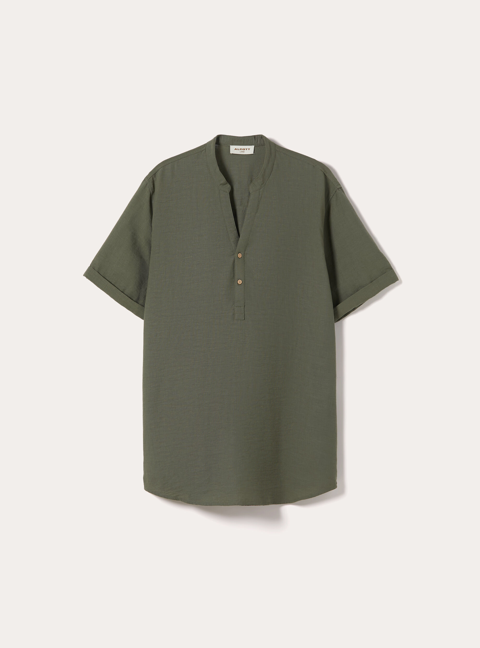 Mandarin collar shirt, KY2 KAKY MEDIUM