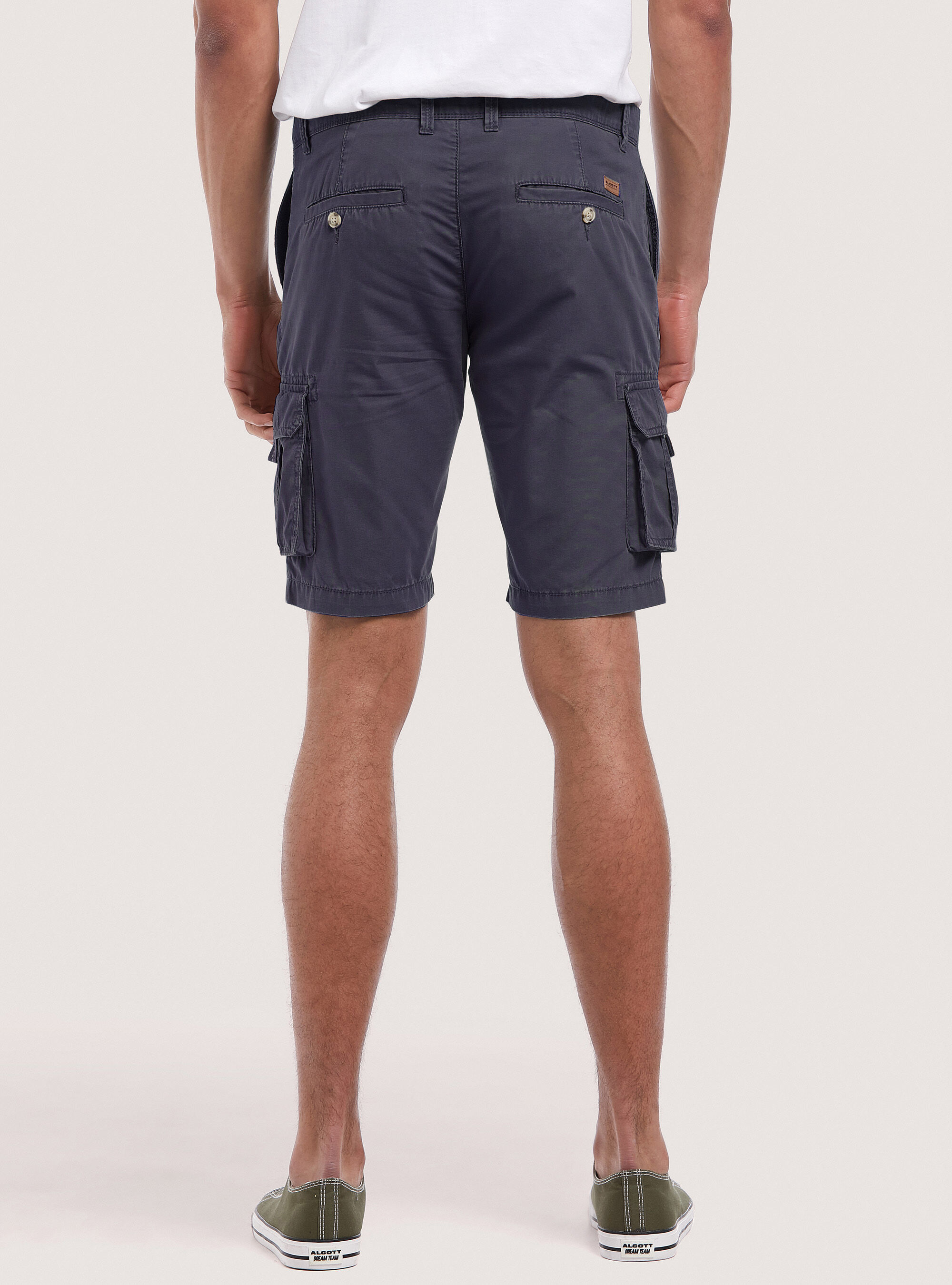 Cotton bermuda shorts with large pockets, BLUE NAVY
