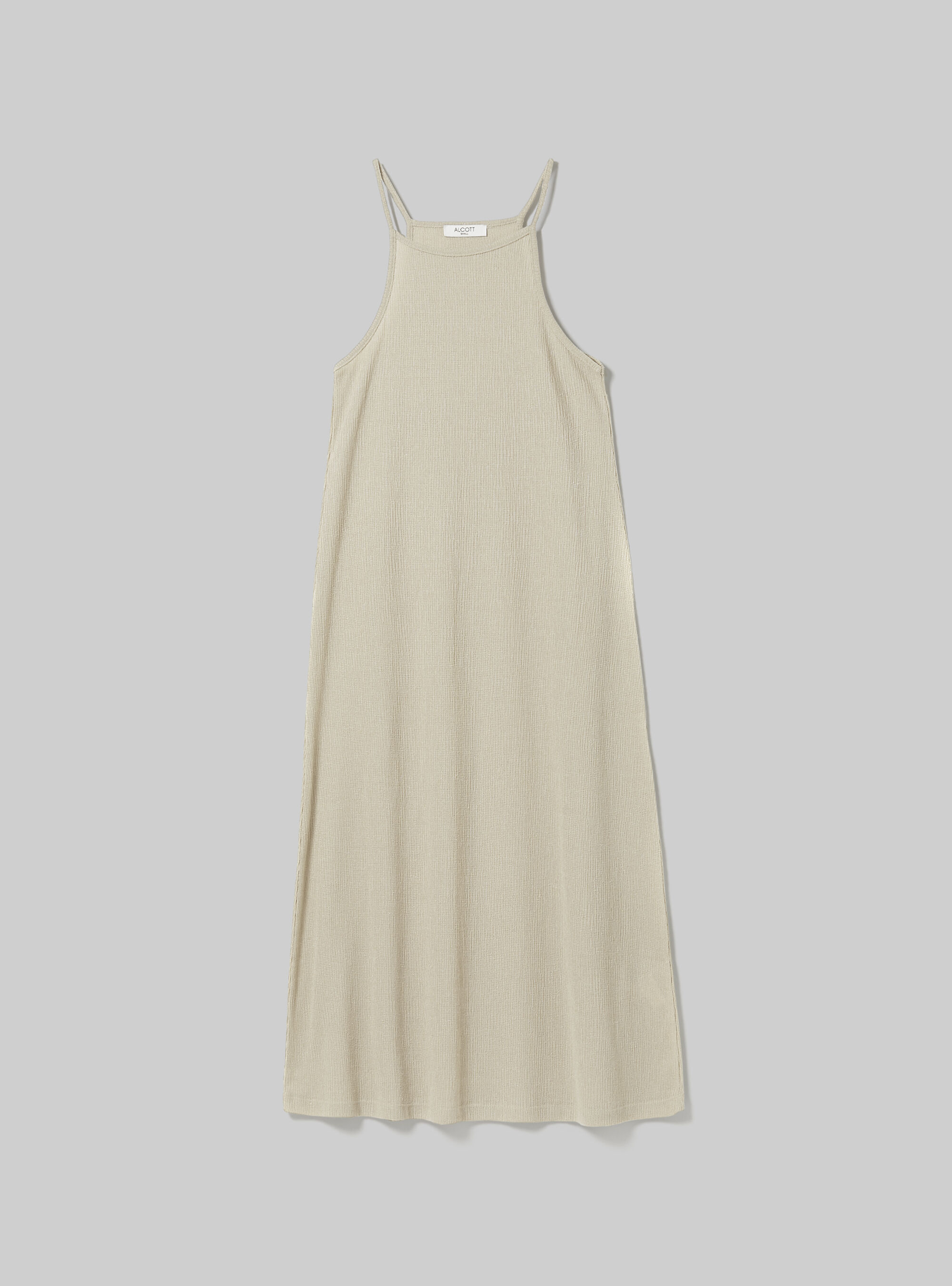 Midi dress with halter neckline, BG3 BEIGE LIGHT