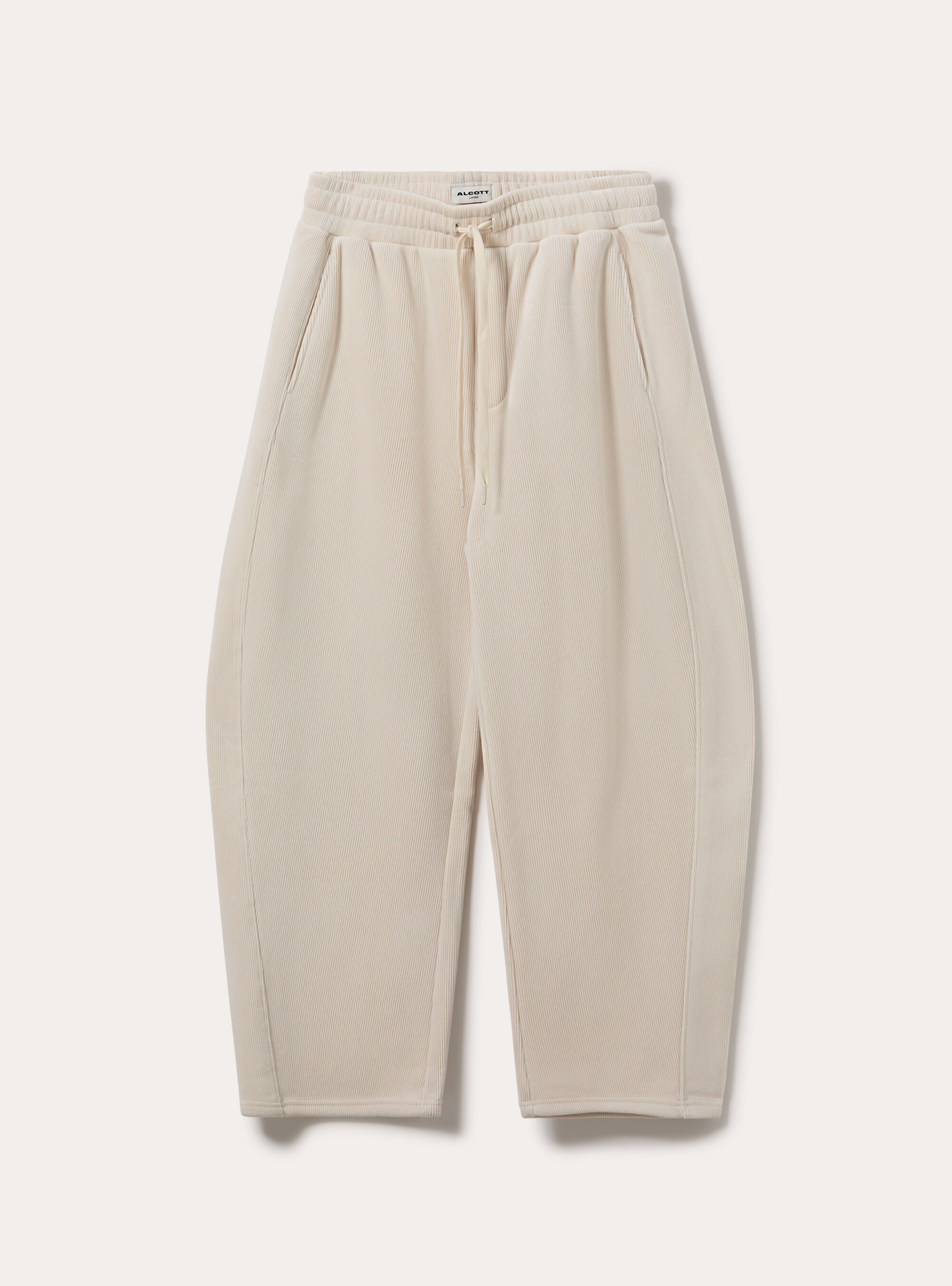Pantalone in velluto a coste barrel fit, CR3 CREAM LIGHT