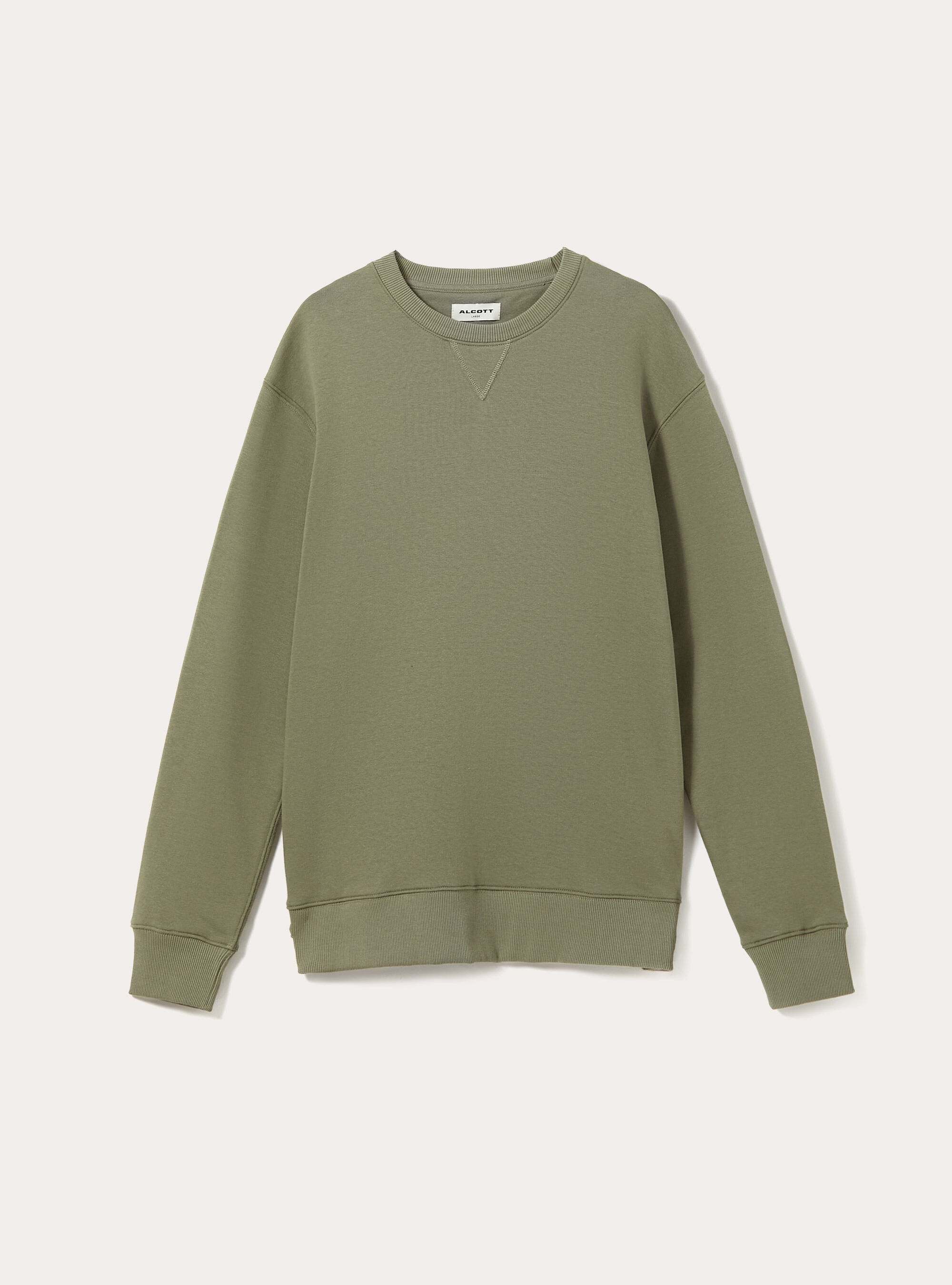 Plain-coloured crew-neck sweatshirt, KY2 KAKY MEDIUM