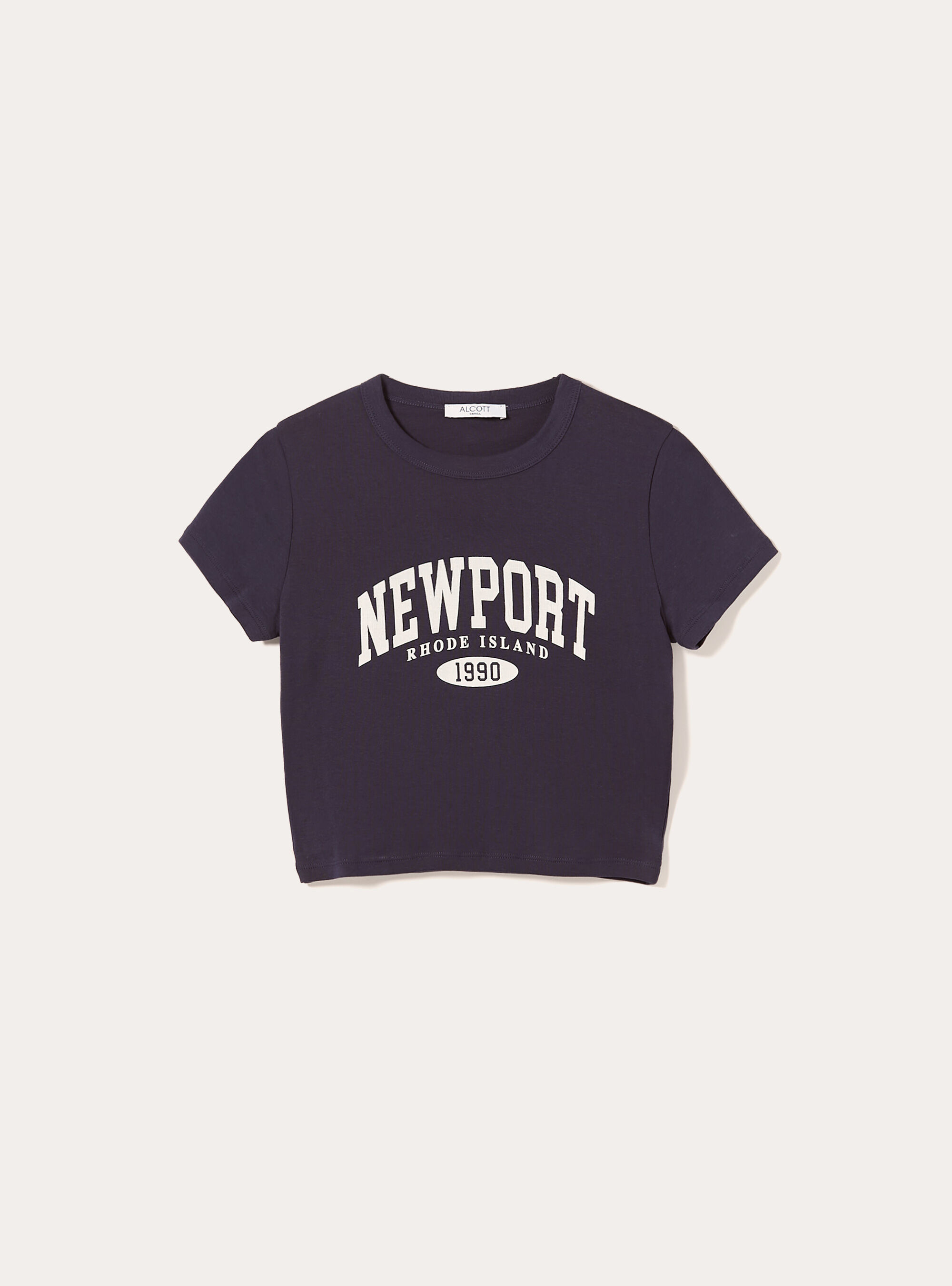Cropped t-shirt with college print | Alcott | Women's T-Shirt