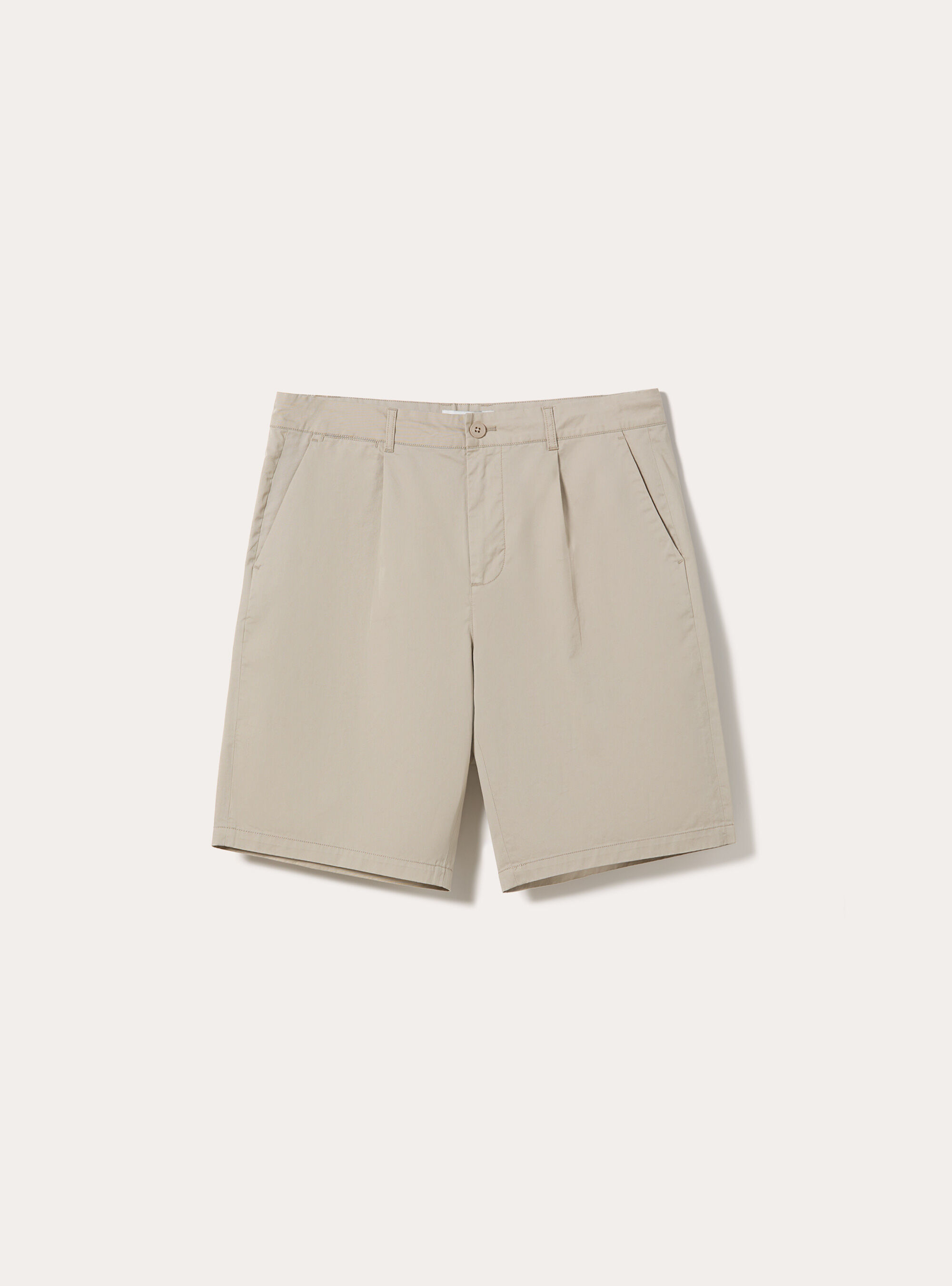Bermuda Chino Coupe Regular Fit &agrave; Pinces, BG2 BEIGE MEDIUM