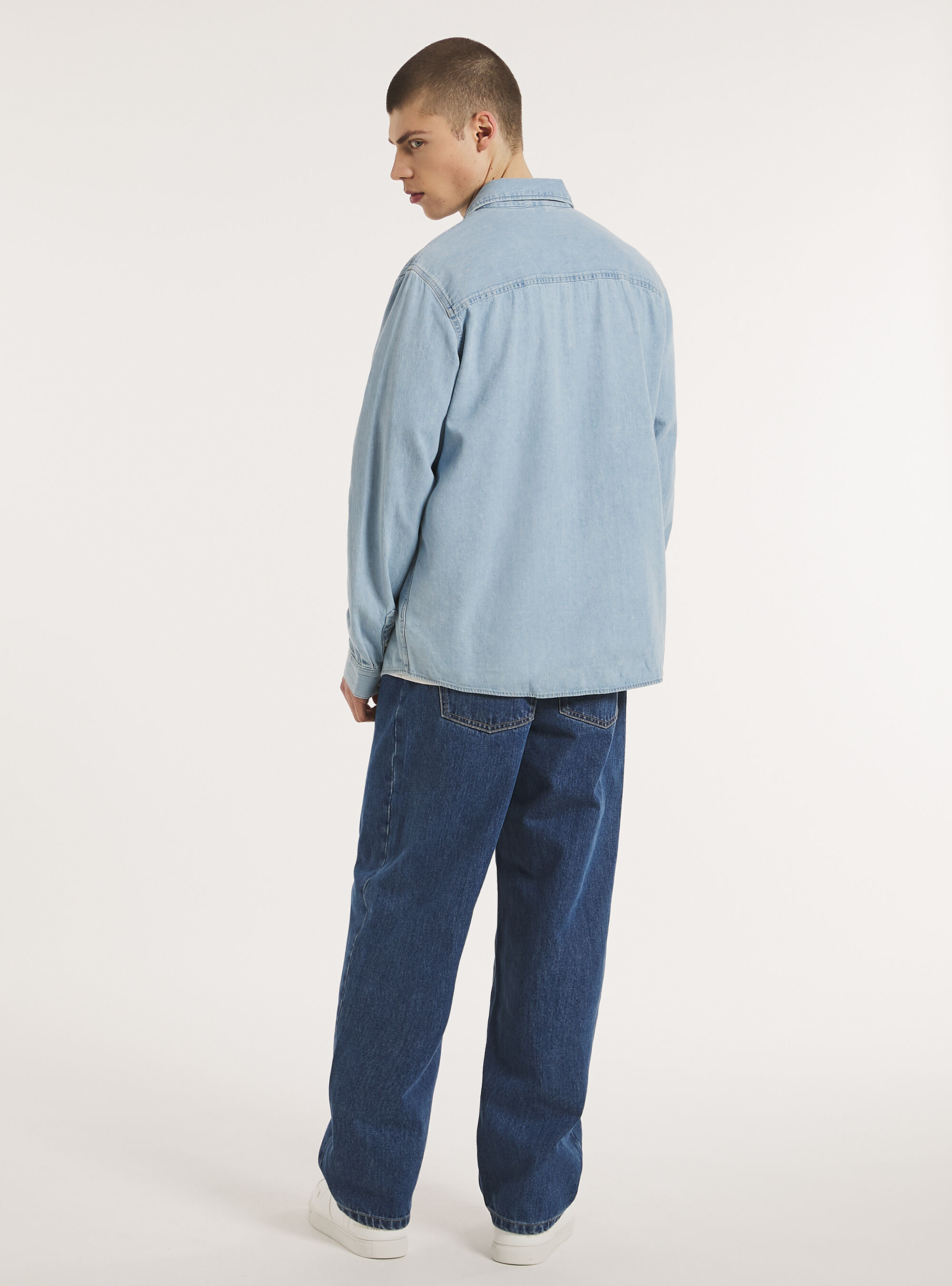 Camisa vaquera, D008 SUPER LIGHT BLUE