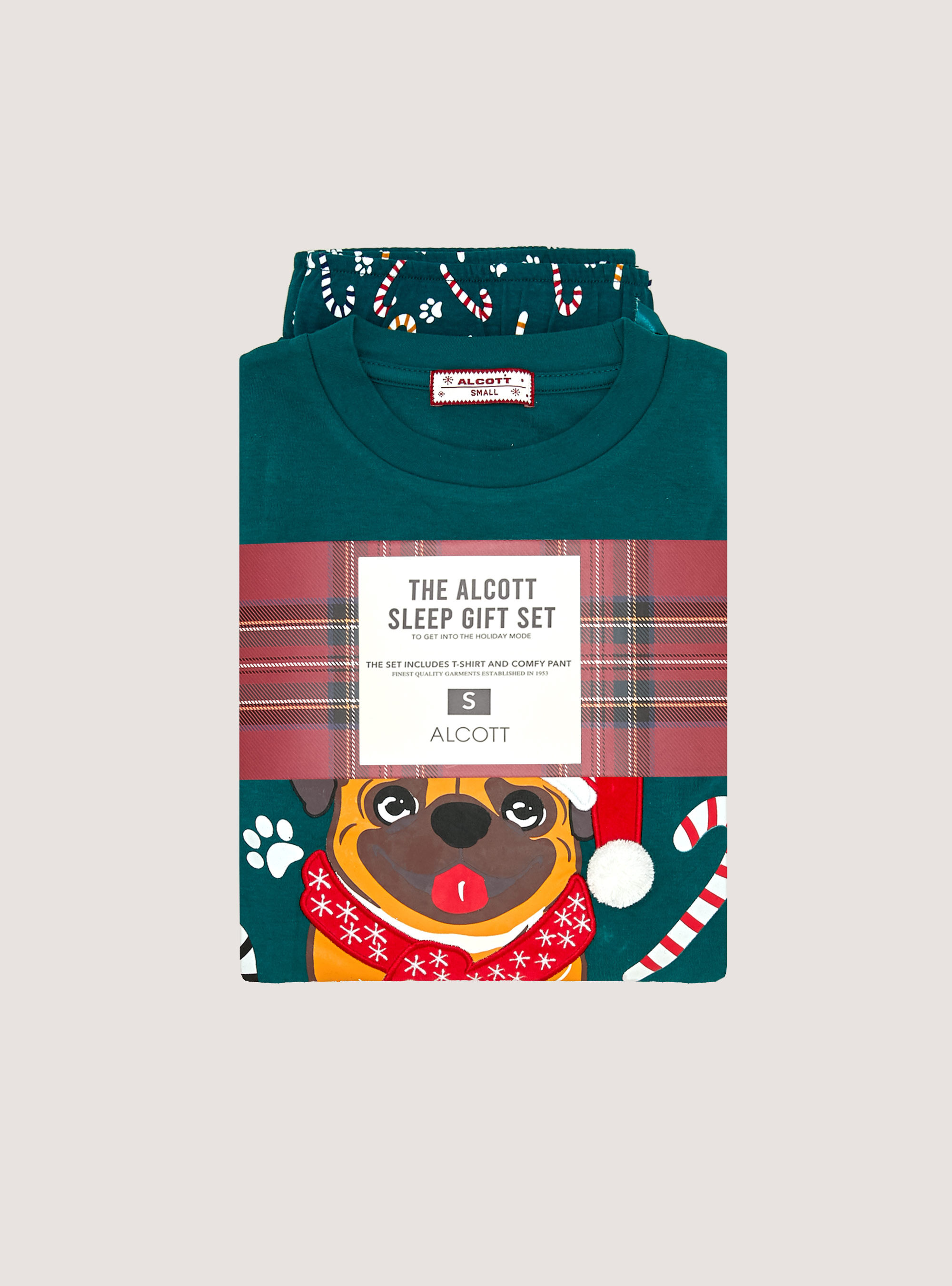 Pigiama con pantaloni stmpa all over, GN1 GREEN DARK