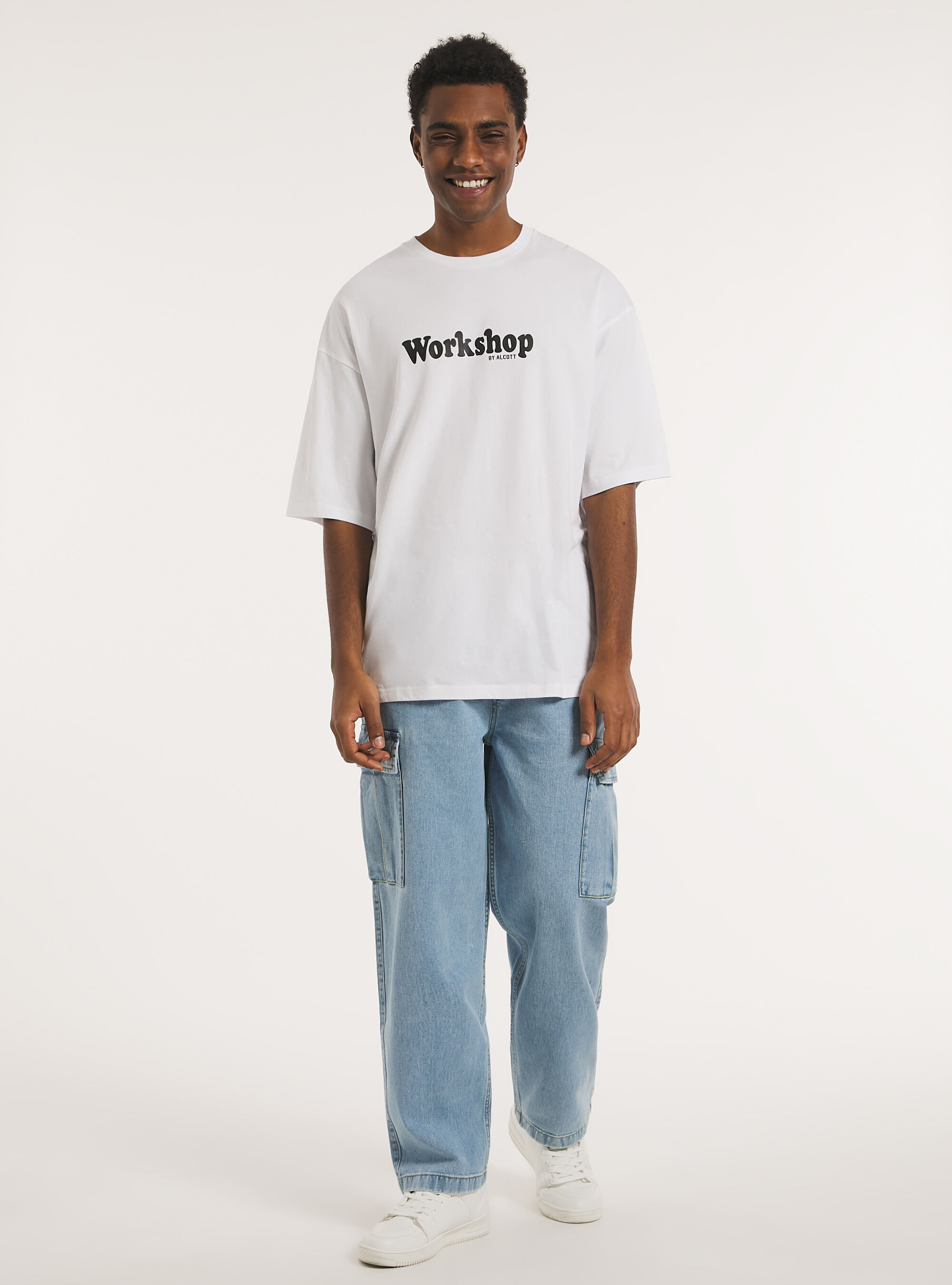 Denim cargo jogger, D005 LIGHT BLUE