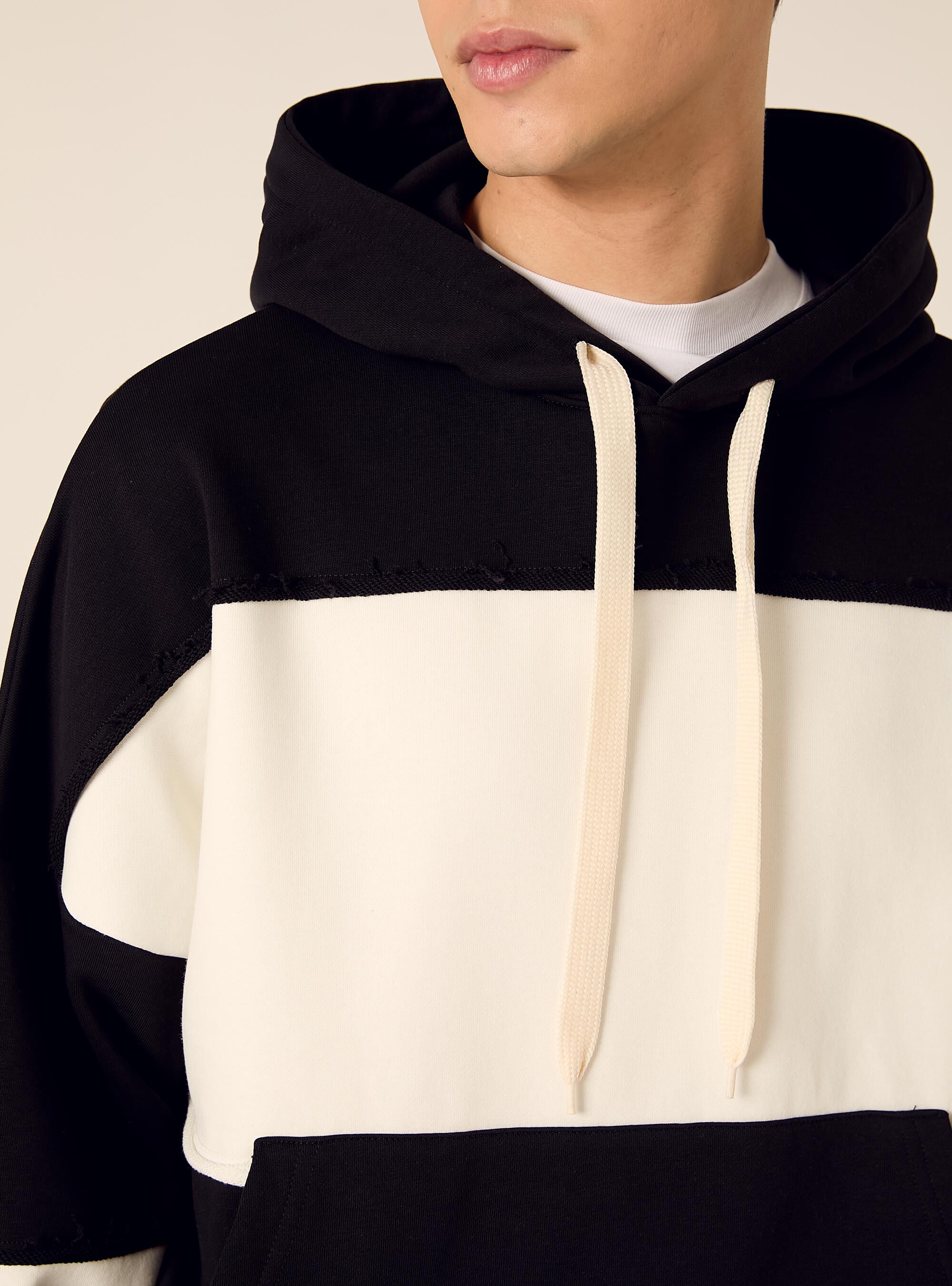 Felpa boxy rigata, NA1 NAVY DARK