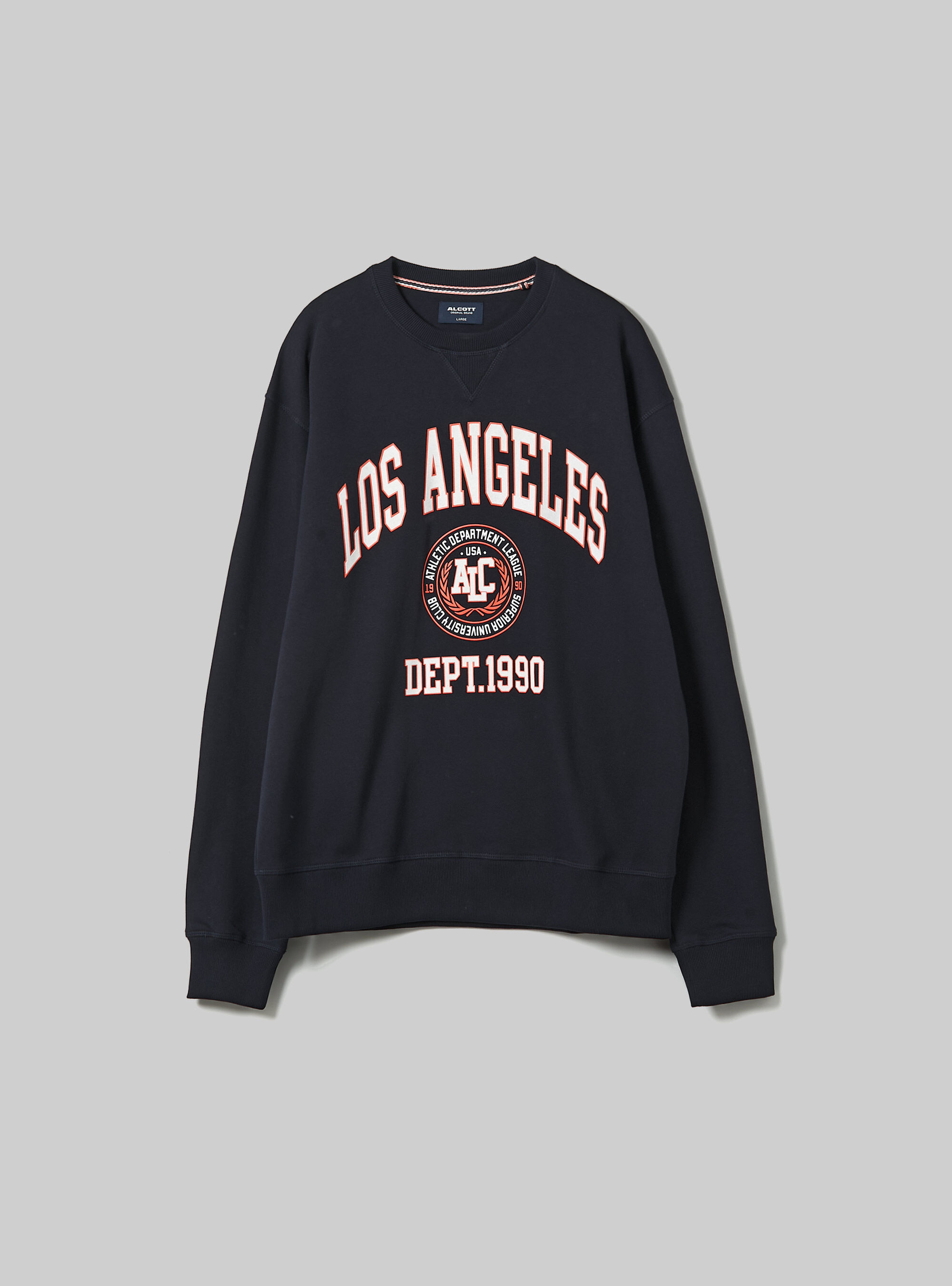 Sweat &agrave; col ras du cou avec imprim&eacute; universitaire, NA1 NAVY DARK