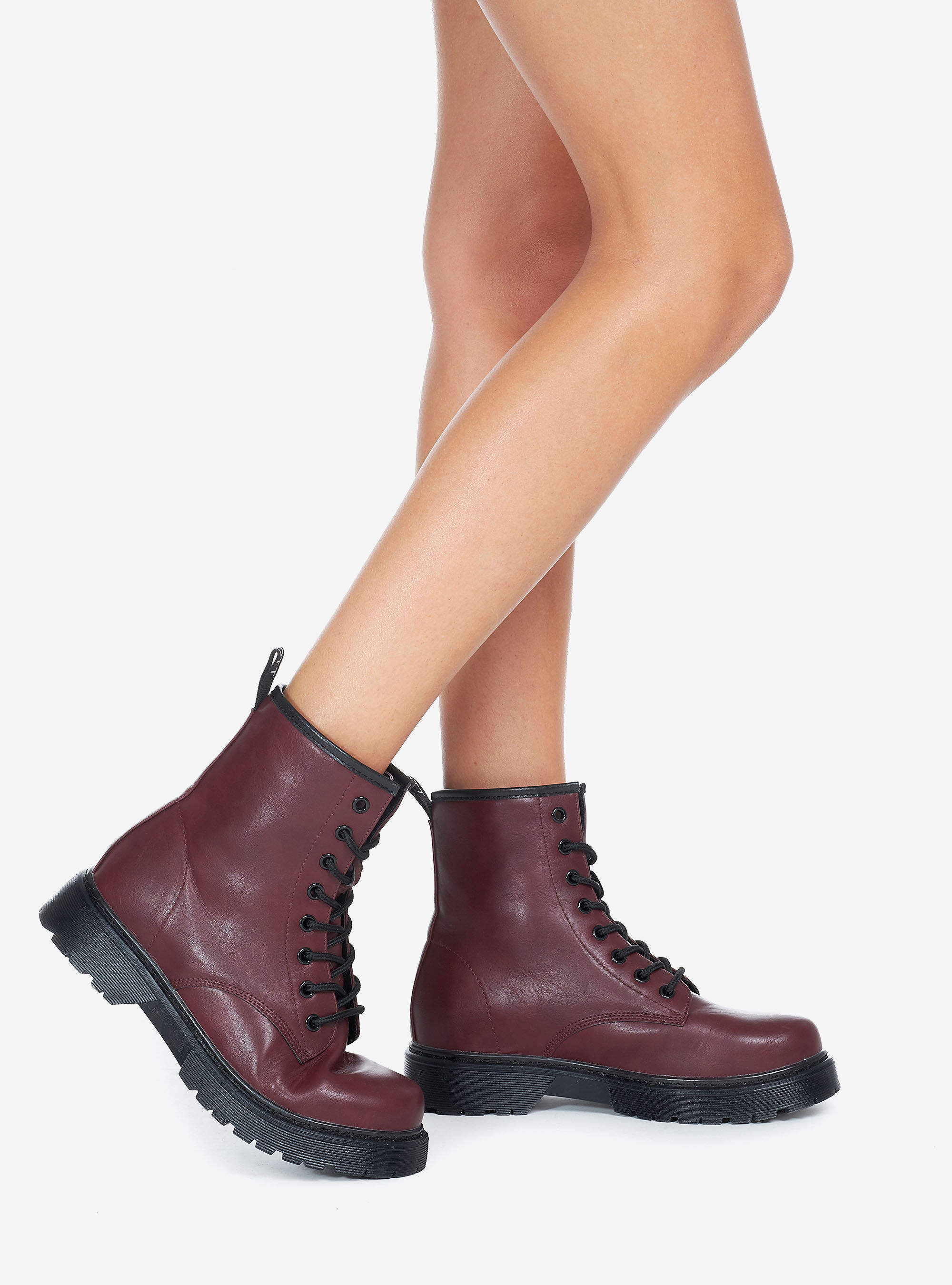 Bottines &agrave; lacets, C081 BORDEAUX