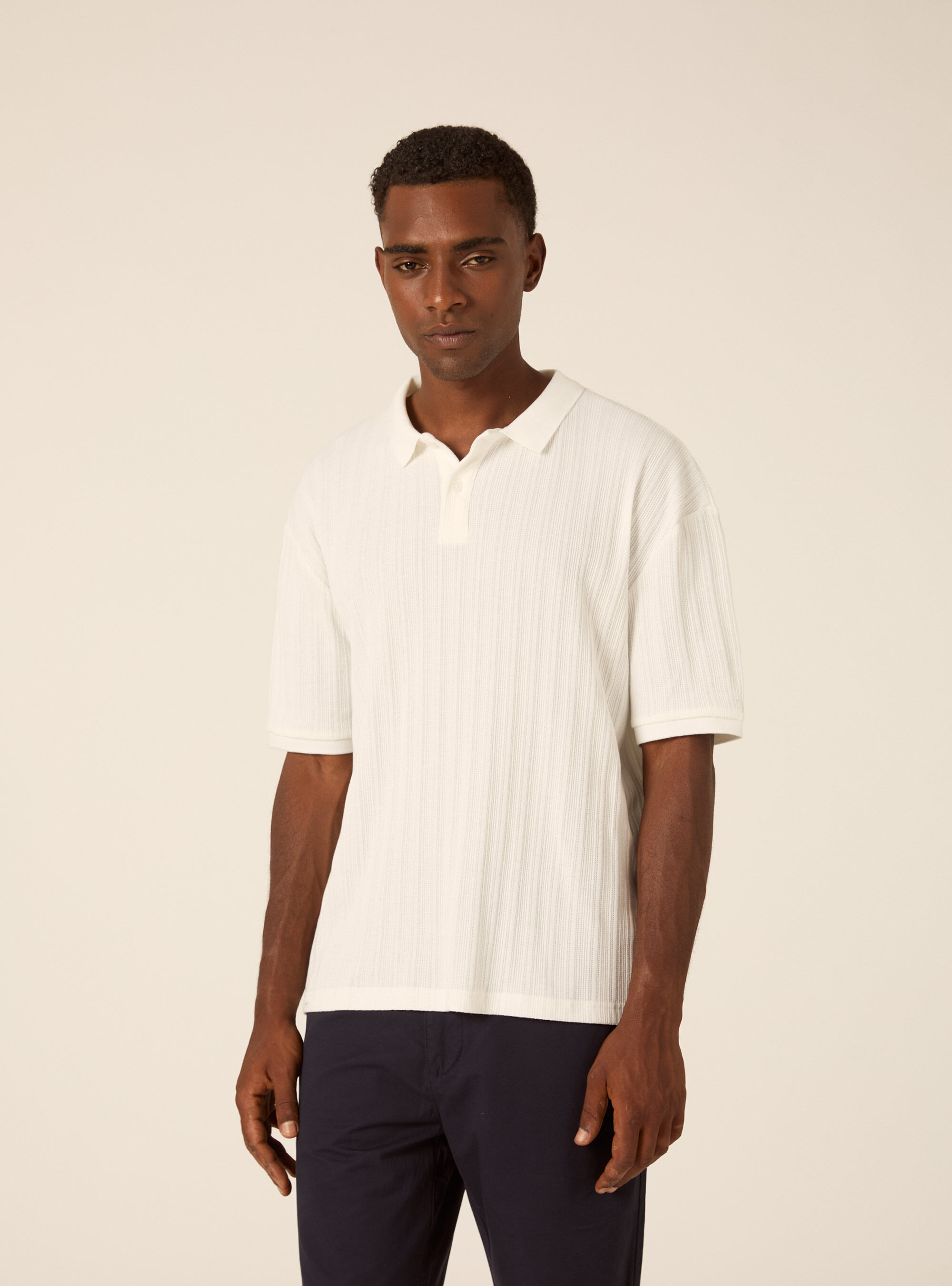 Polo en Jersey Structur&eacute; Coupe Regular Fit