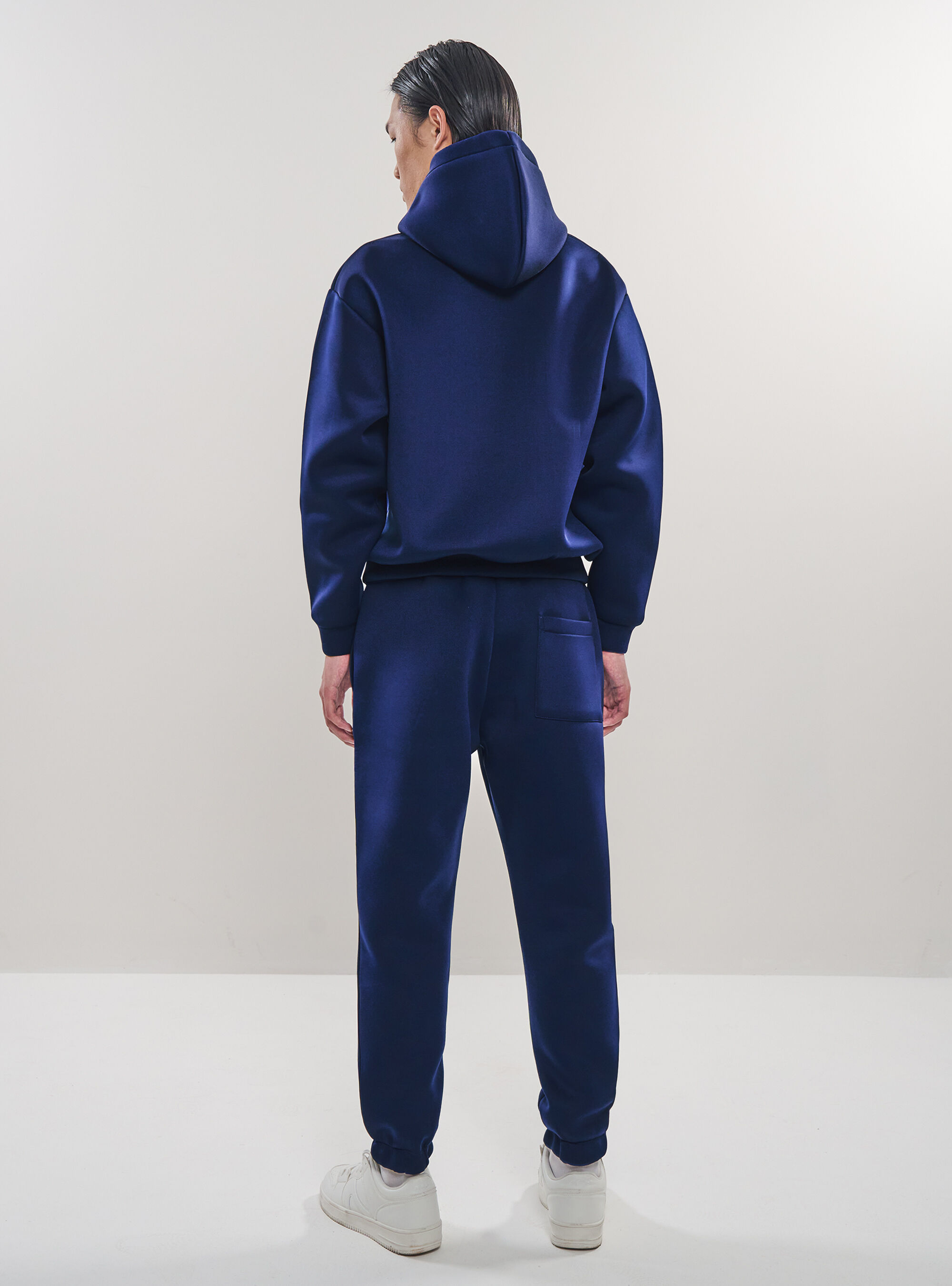 Boxy fit sweatshirt in scuba fabric, BL1 BLUE DARK