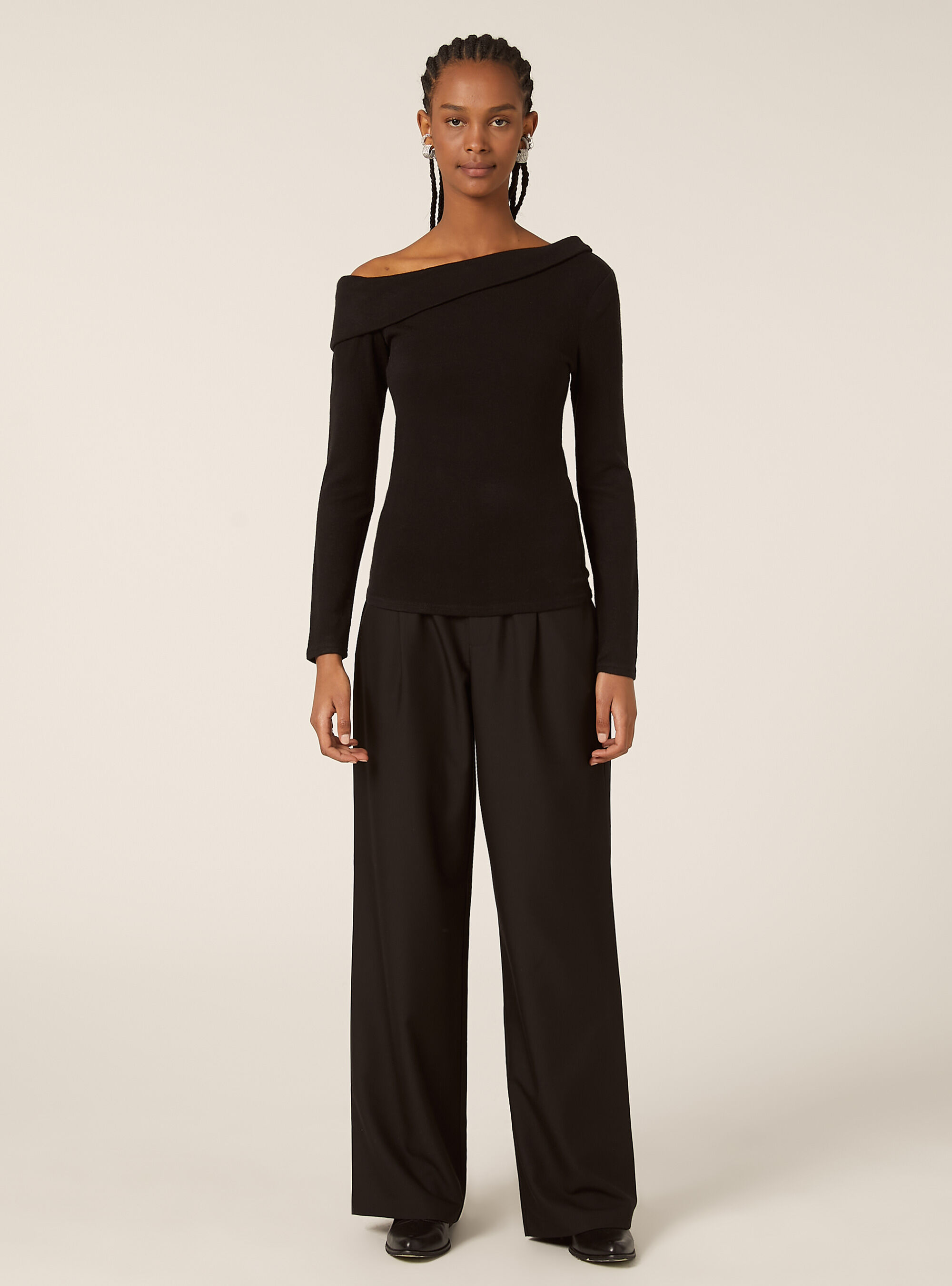 Maglia scollo bardot, BK1 BLACK