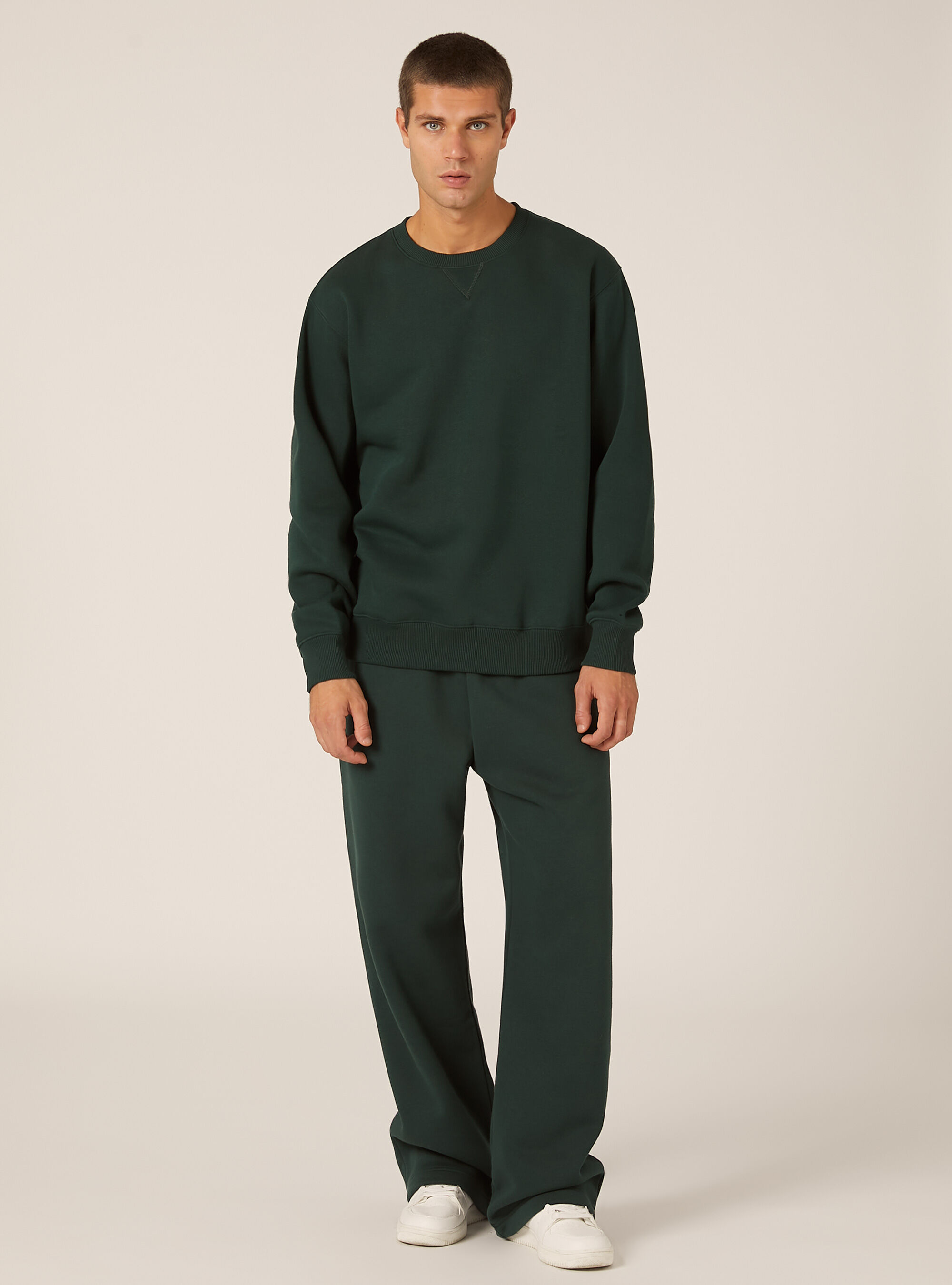 Sweat-shirt &agrave; col rond uni