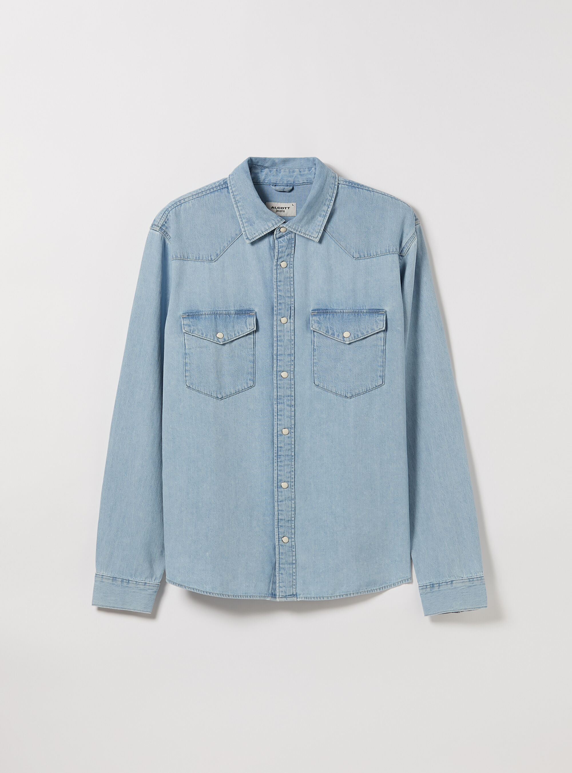 Camisa vaquera, D008 SUPER LIGHT BLUE