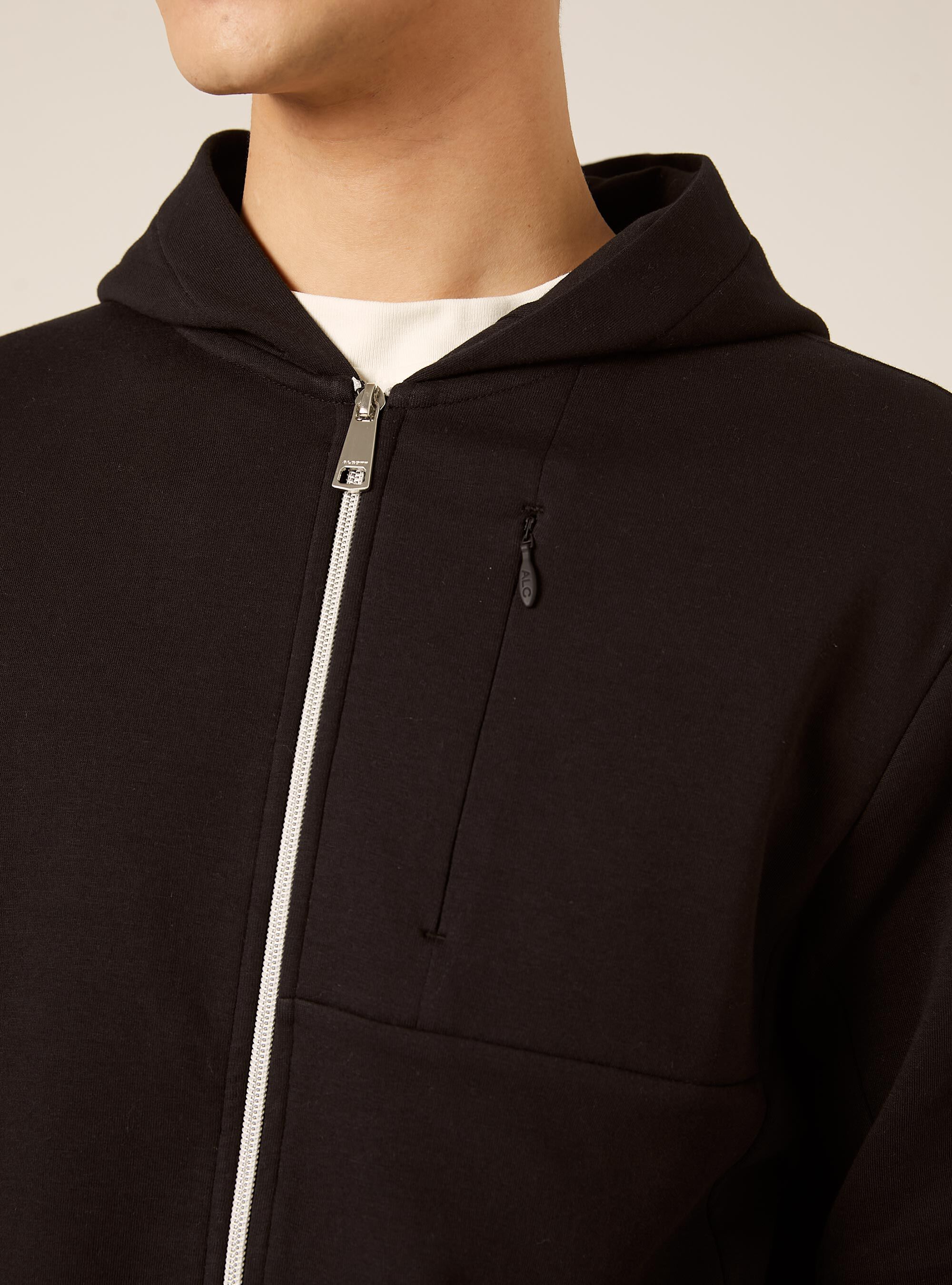 Soft touch zip-up sweatshirt, BK1 BLACK