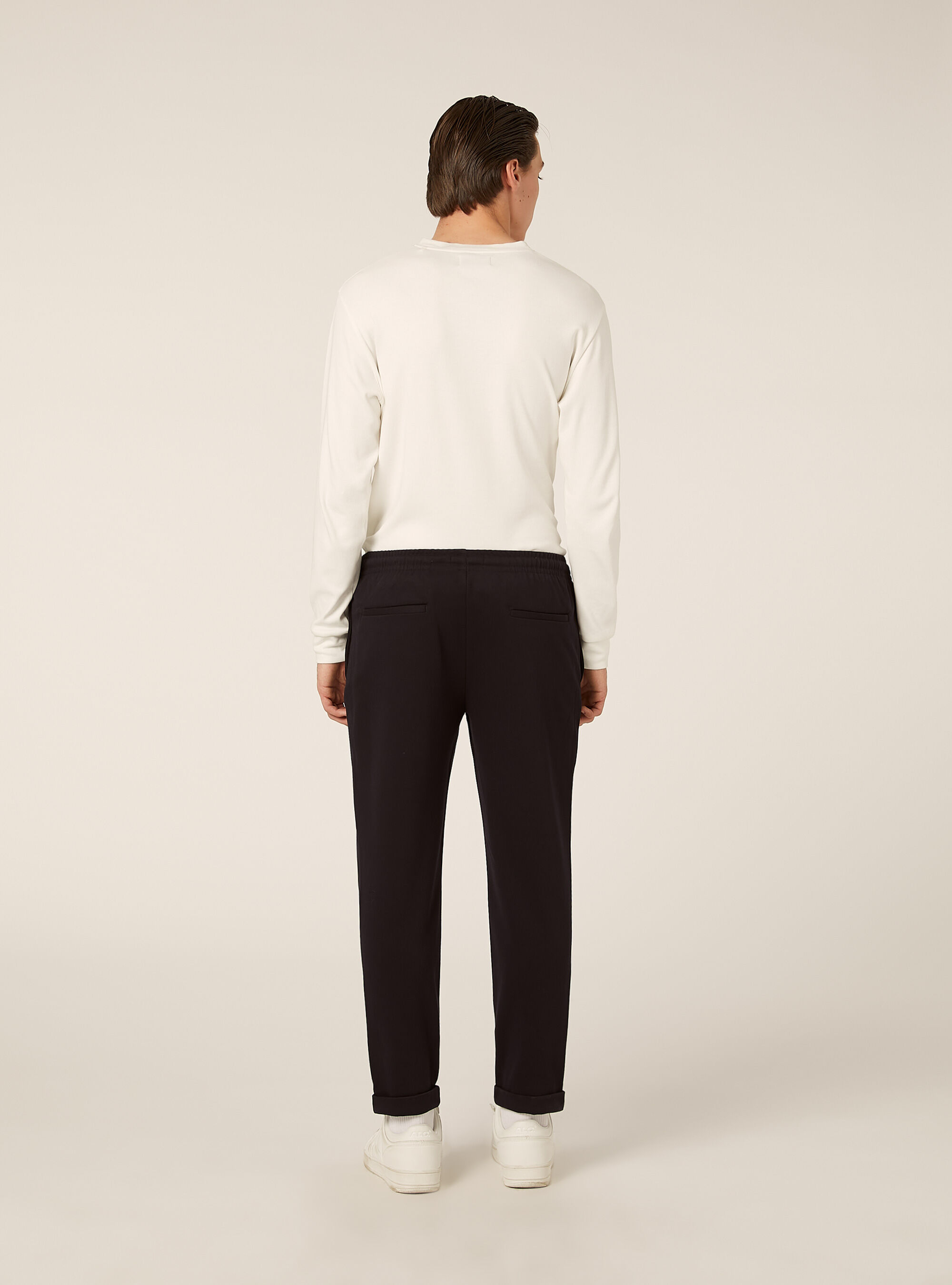 Pantaloni con vita jogger honeycomb, NAVY SCURO