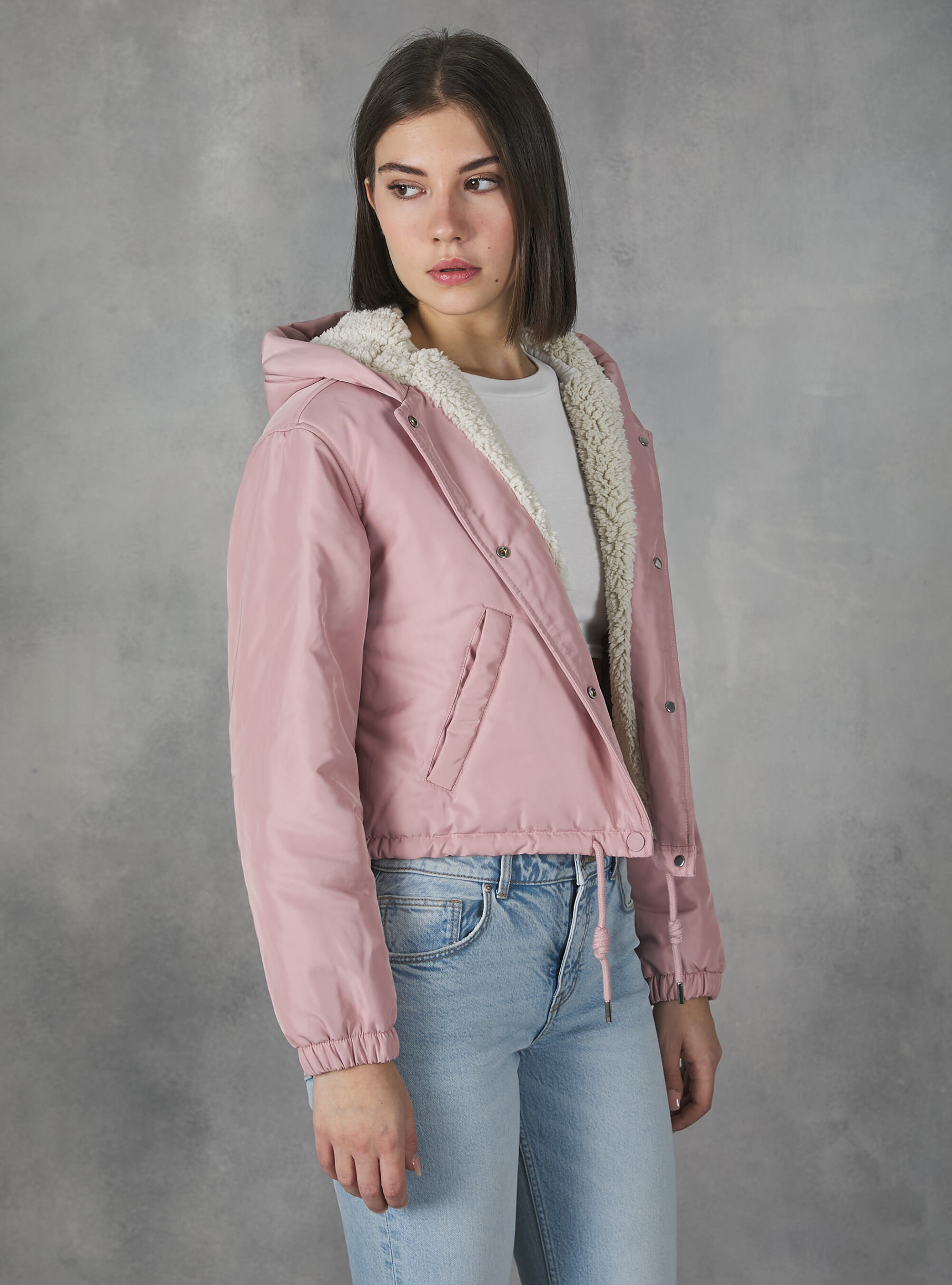 Veste courte avec doublure teddy