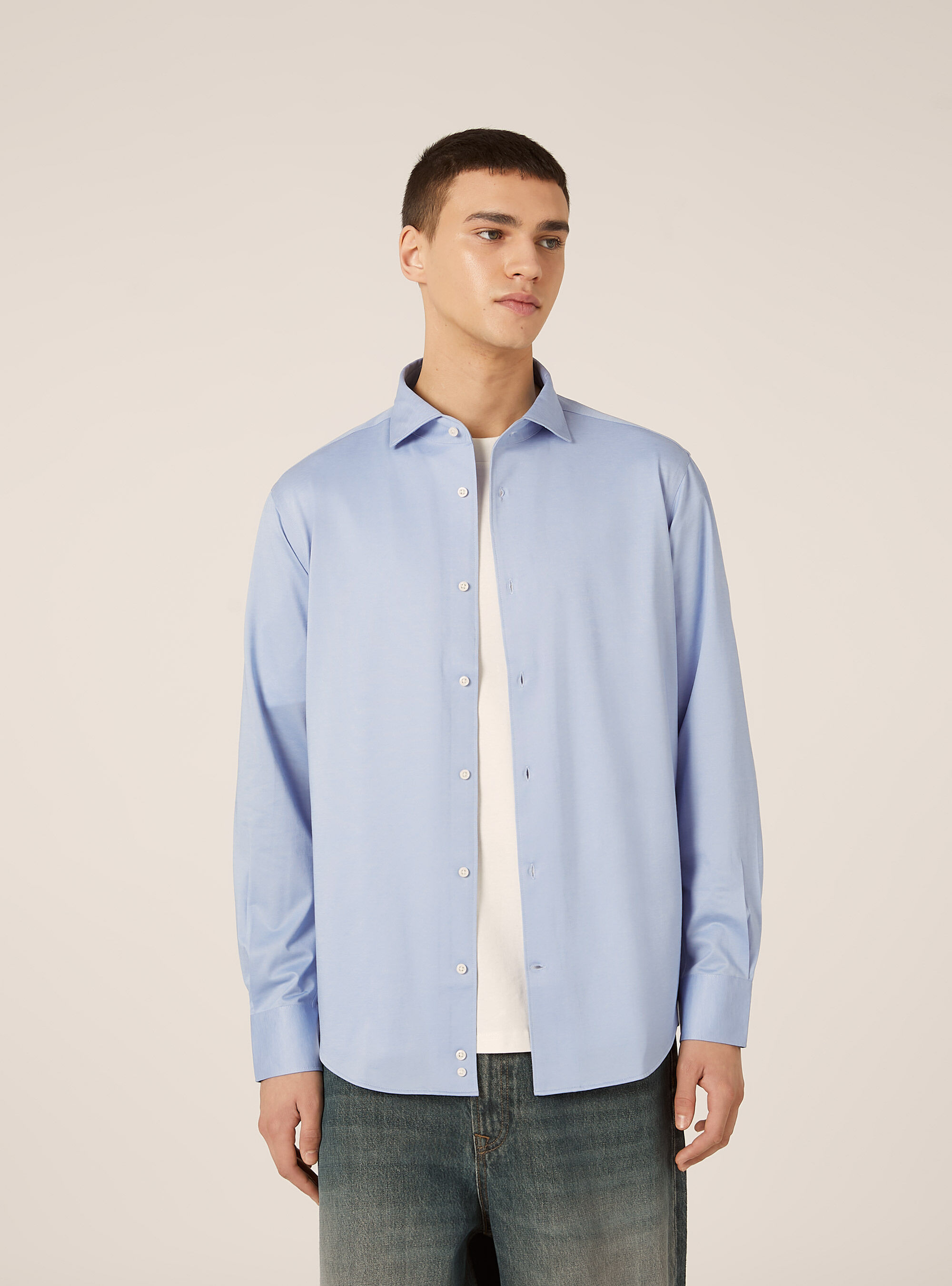 Camicia in jersey in misto cotone