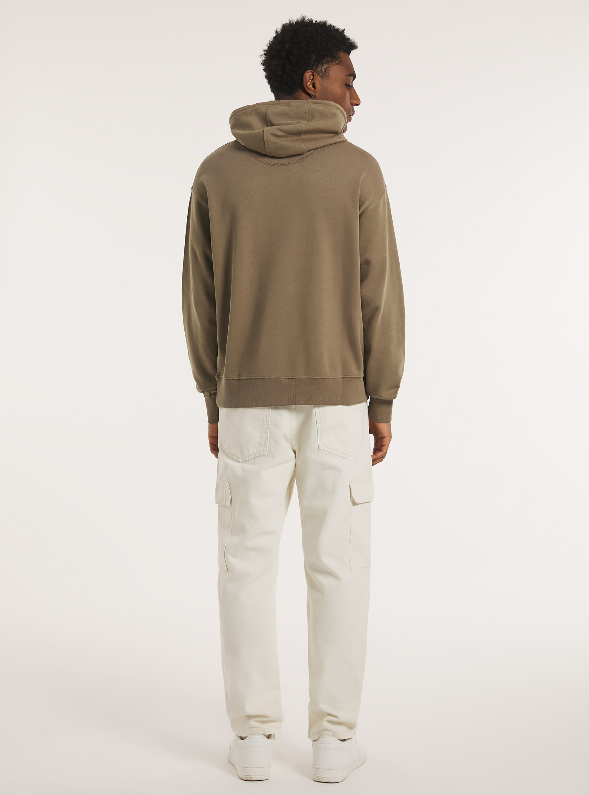 Sweatshirt with hood and pouch pocket, BR2 BROWN MEDIUM