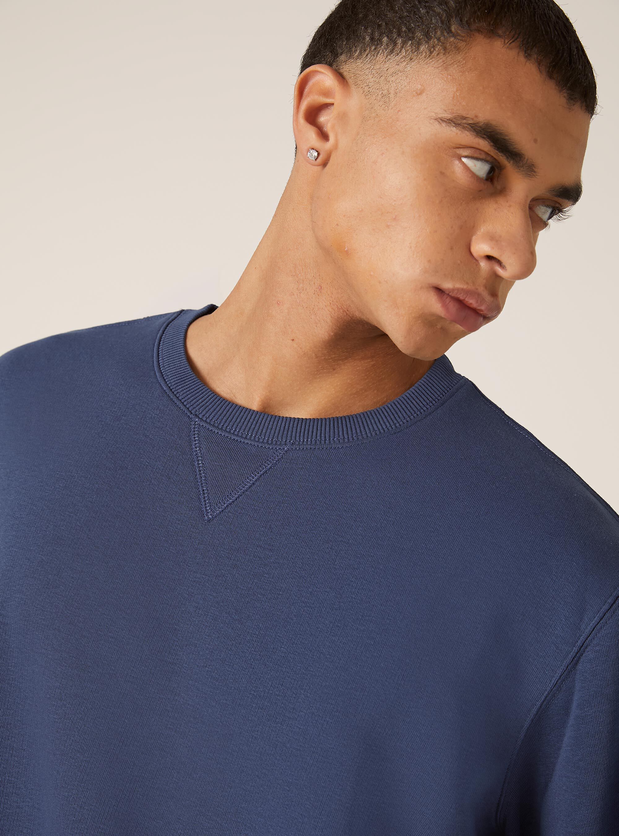 Plain-coloured crew-neck sweatshirt, BL3 BLUE LIGHT