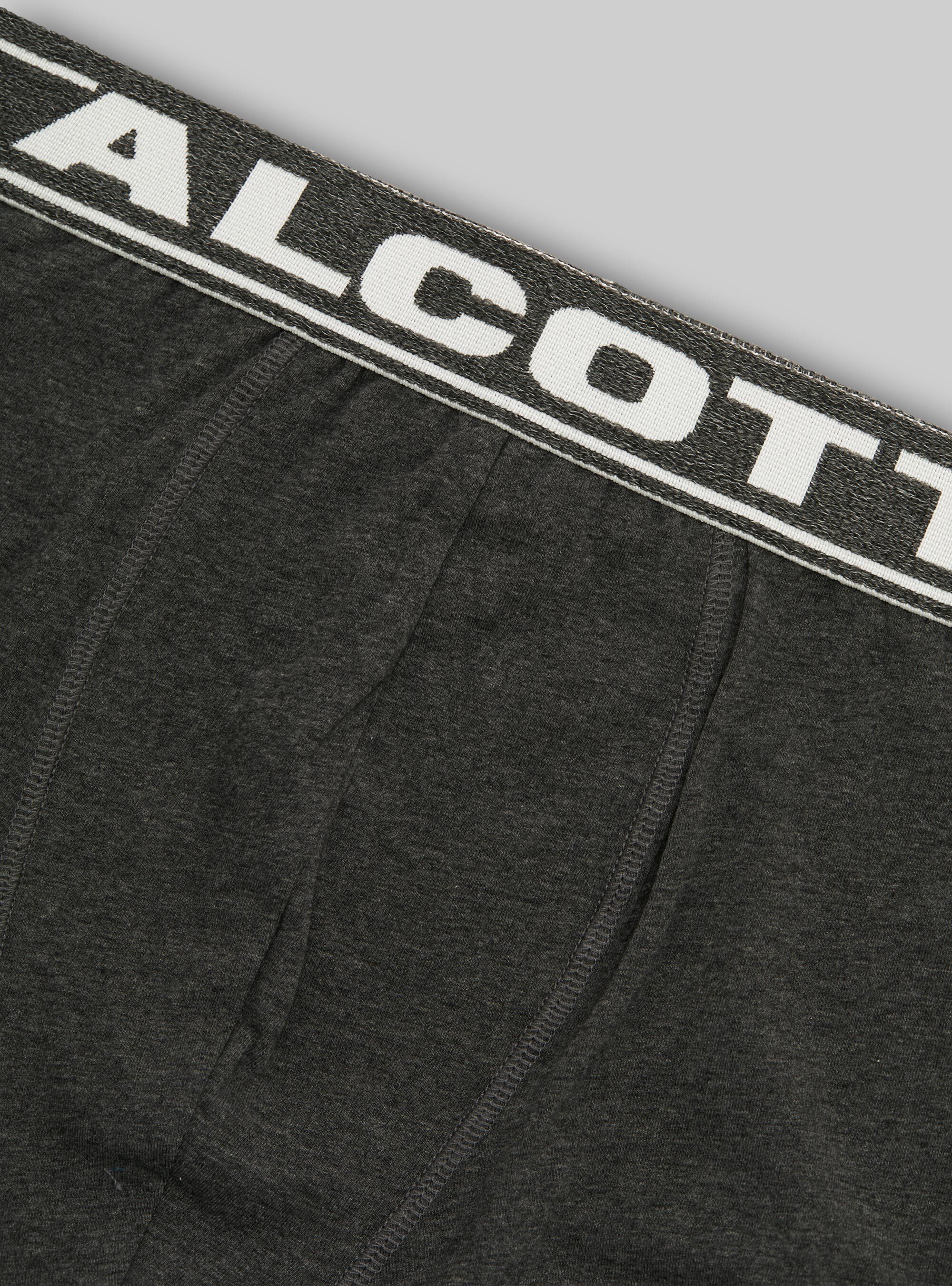 Stretch cotton boxer shorts with logo, MGY1 GREY MEL DARK