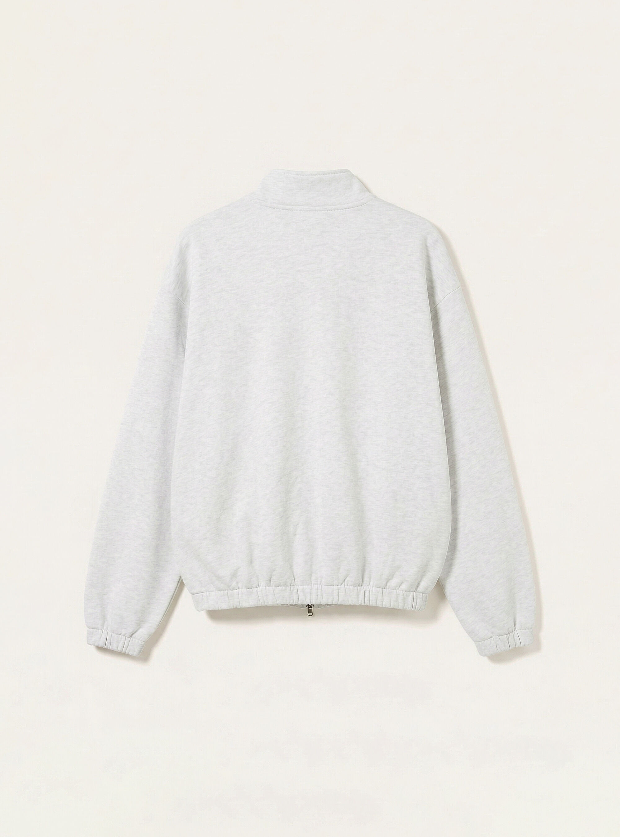 Cardigan in felpa mezzo collo, MGY3 GREY MEL LIGHT