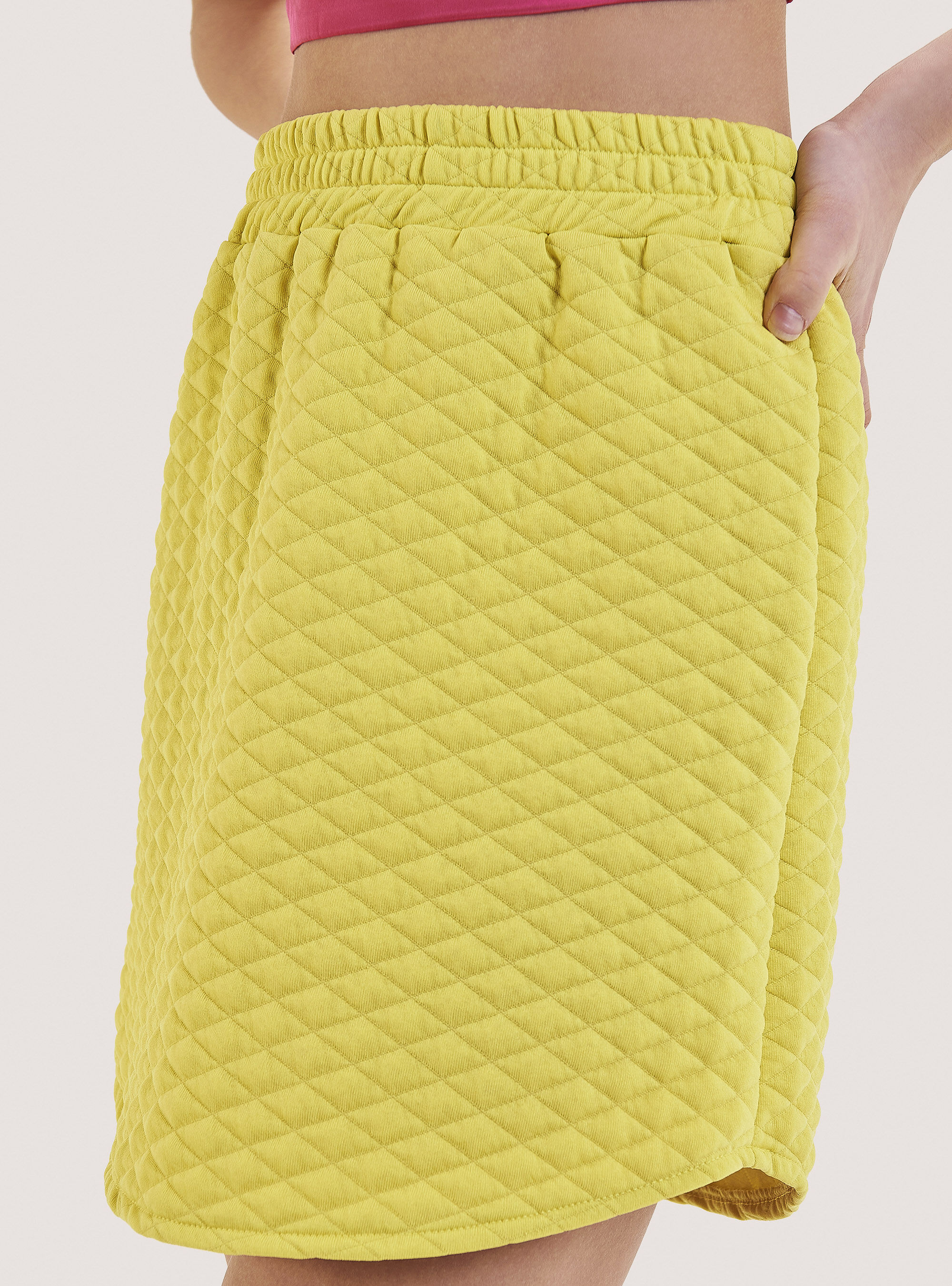 Yellow quilted skirt outlet