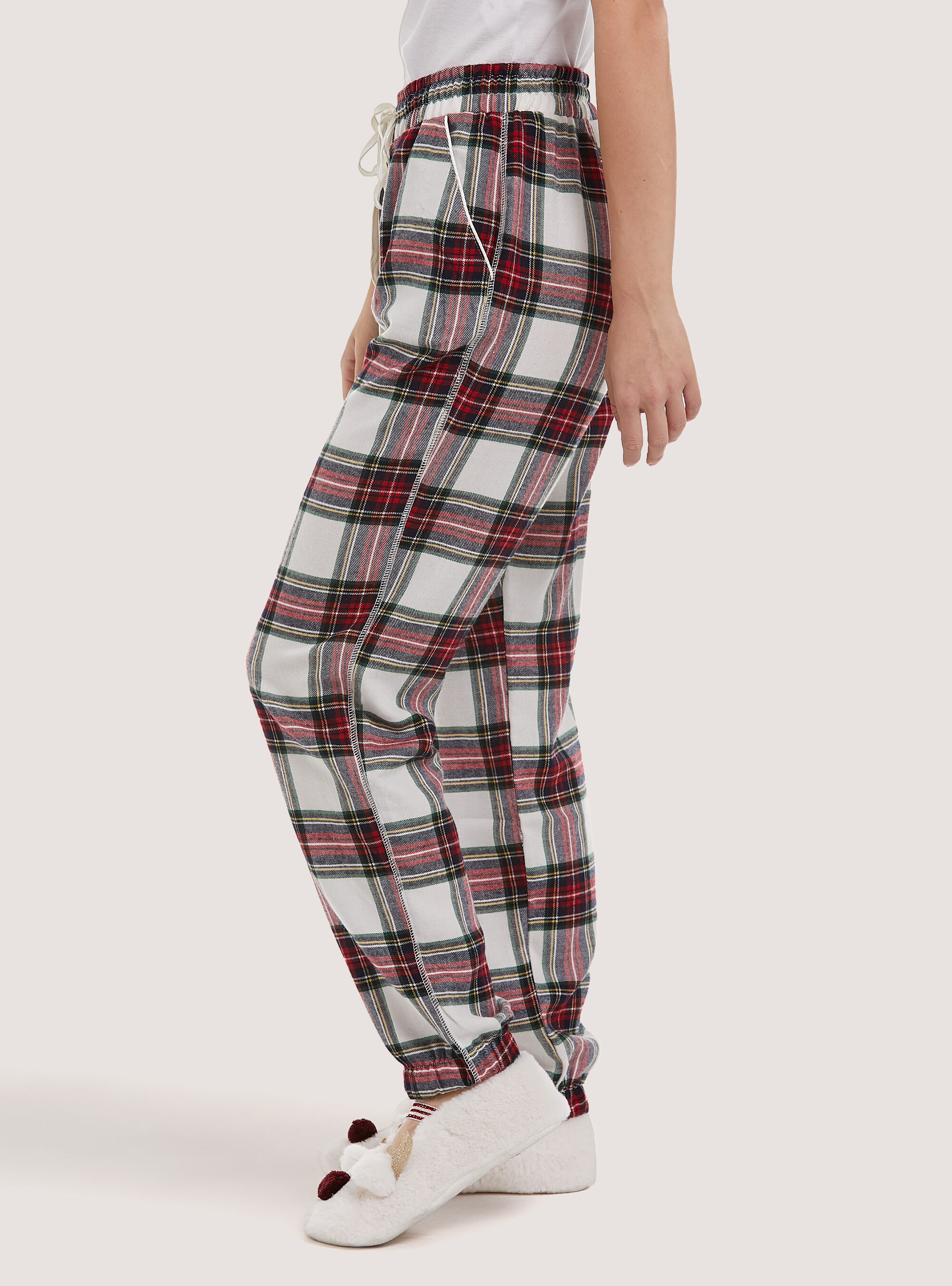 Pantalones de pijama de tart&aacute;n, WH2 WHITE