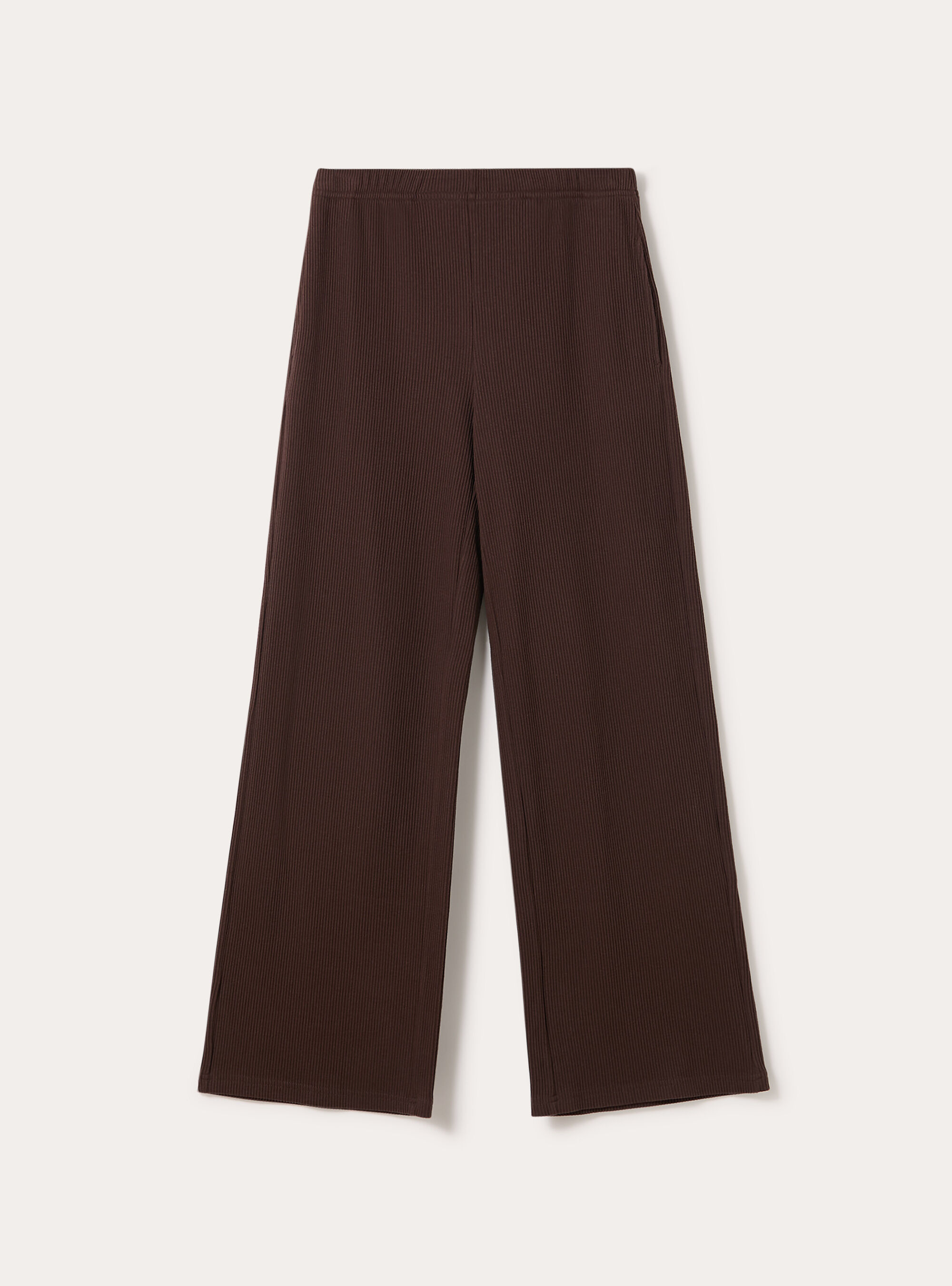 Pantaloni in maglia a coste, BR1 BROWN DARK