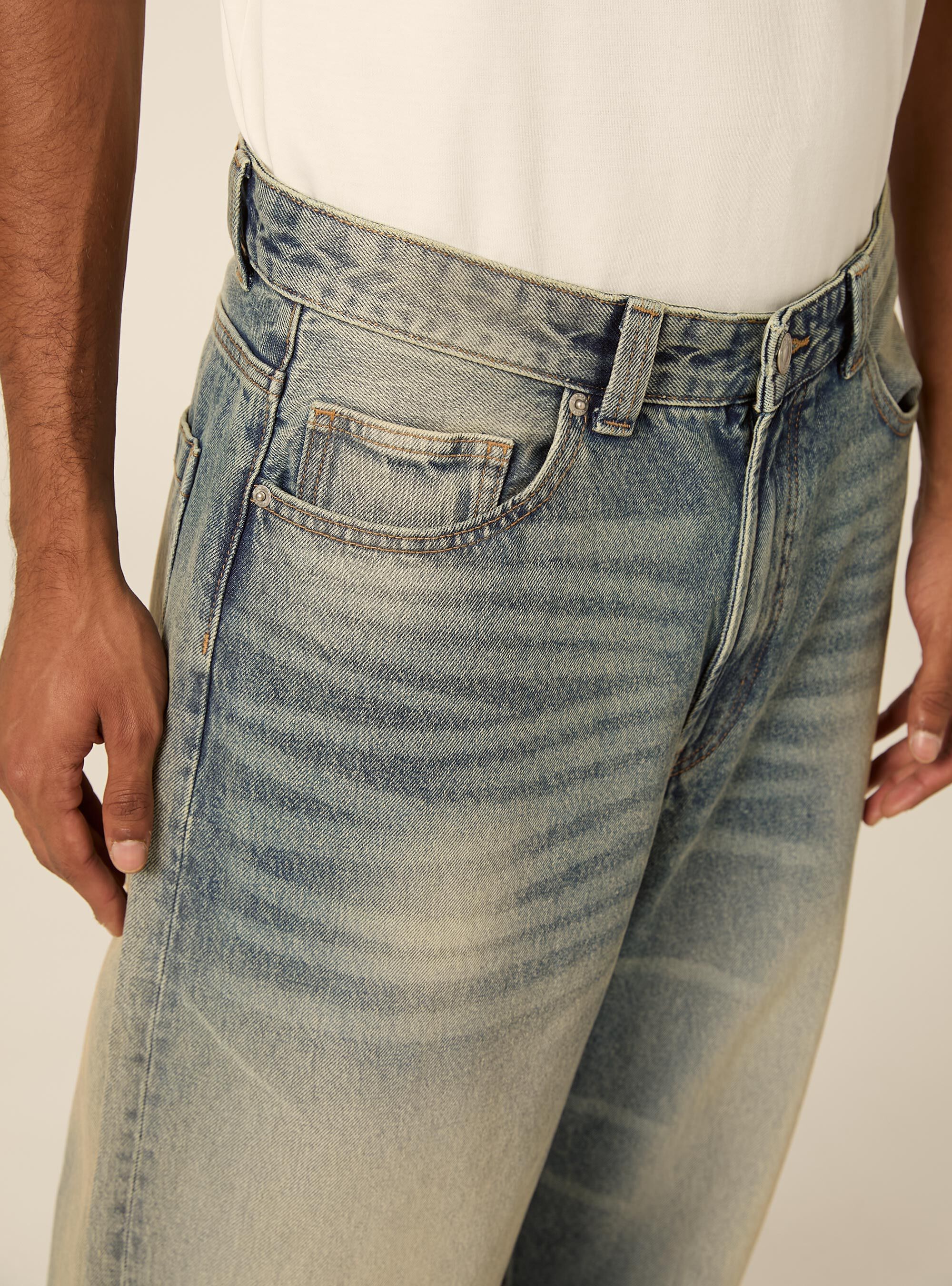 Jeans super baggy, D004 MEDIUM LIGHT BLUE