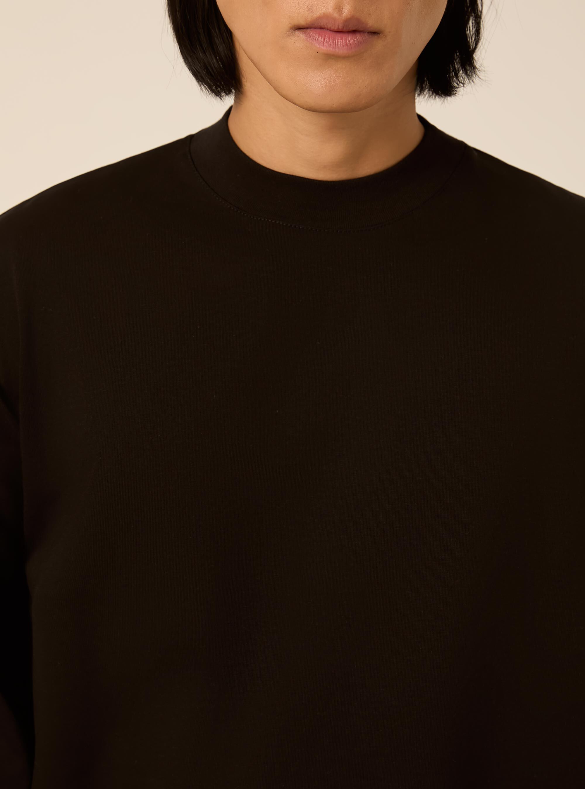 Maglietta a maniche lunghe oversize, NERO