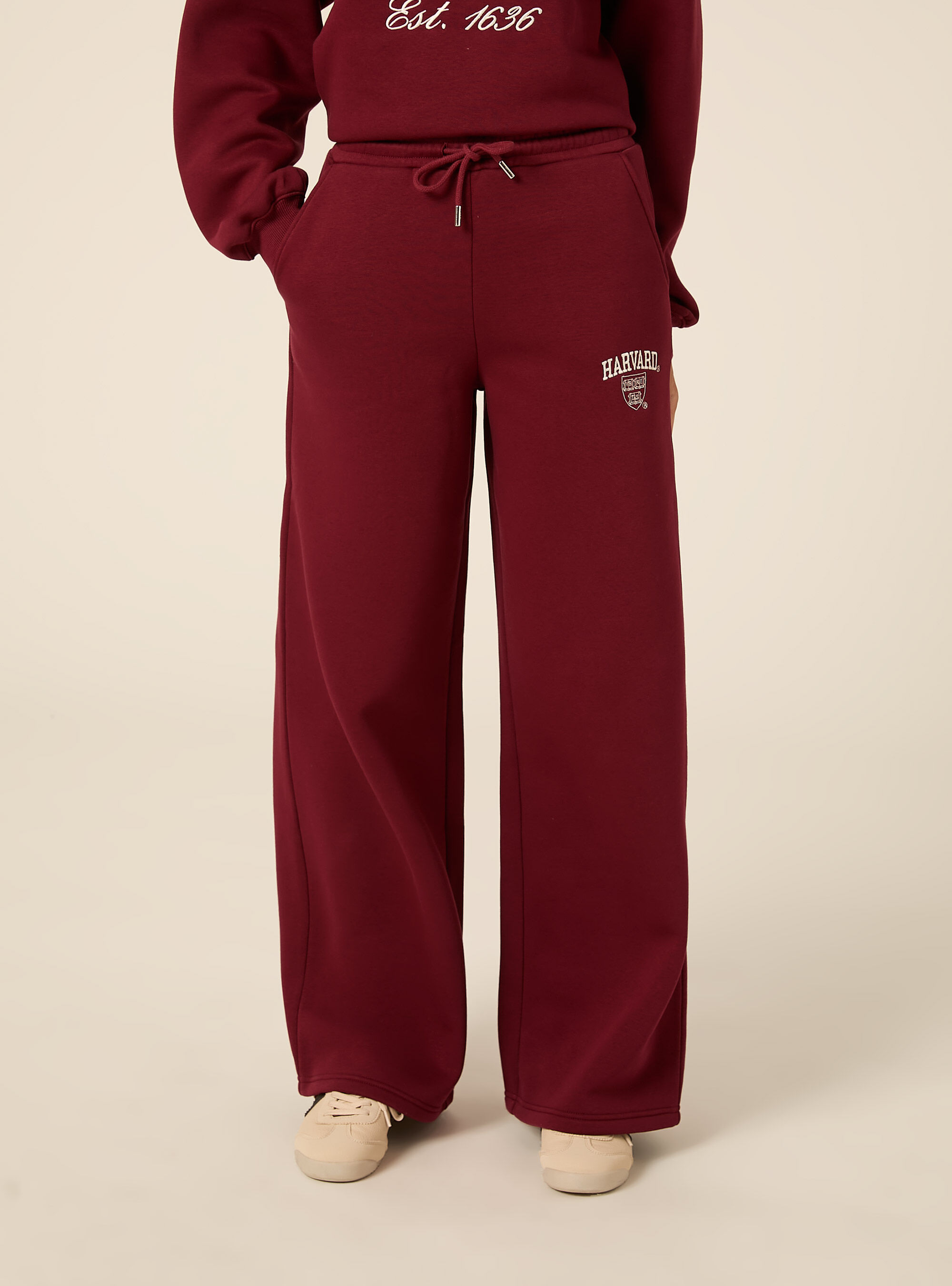 Pantaloni wide leg licenza harvard