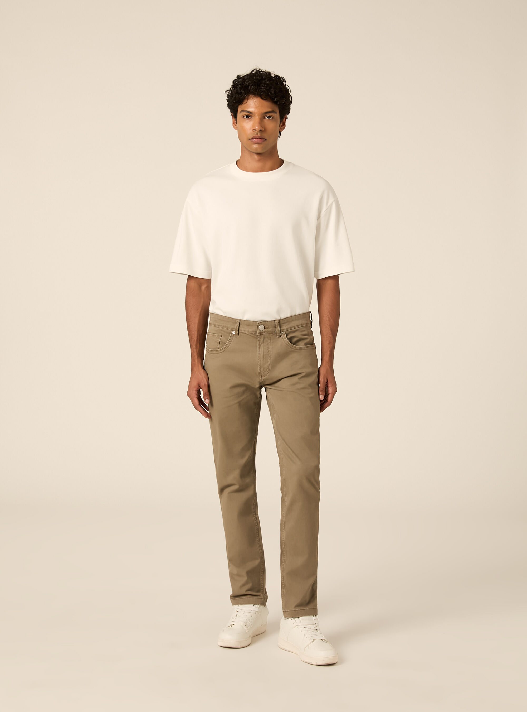 Pantaloni 5 tasche in twill
