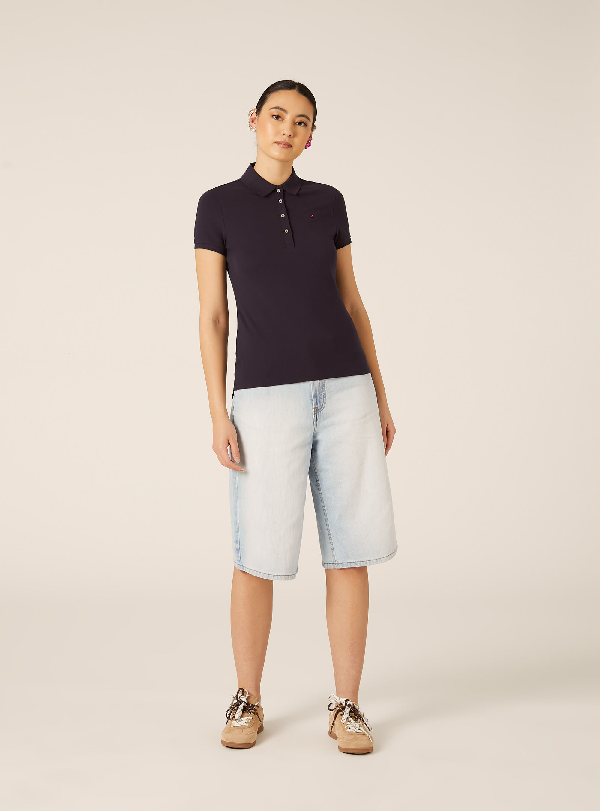 Polo Slim Fit avec Logo Brod&eacute;