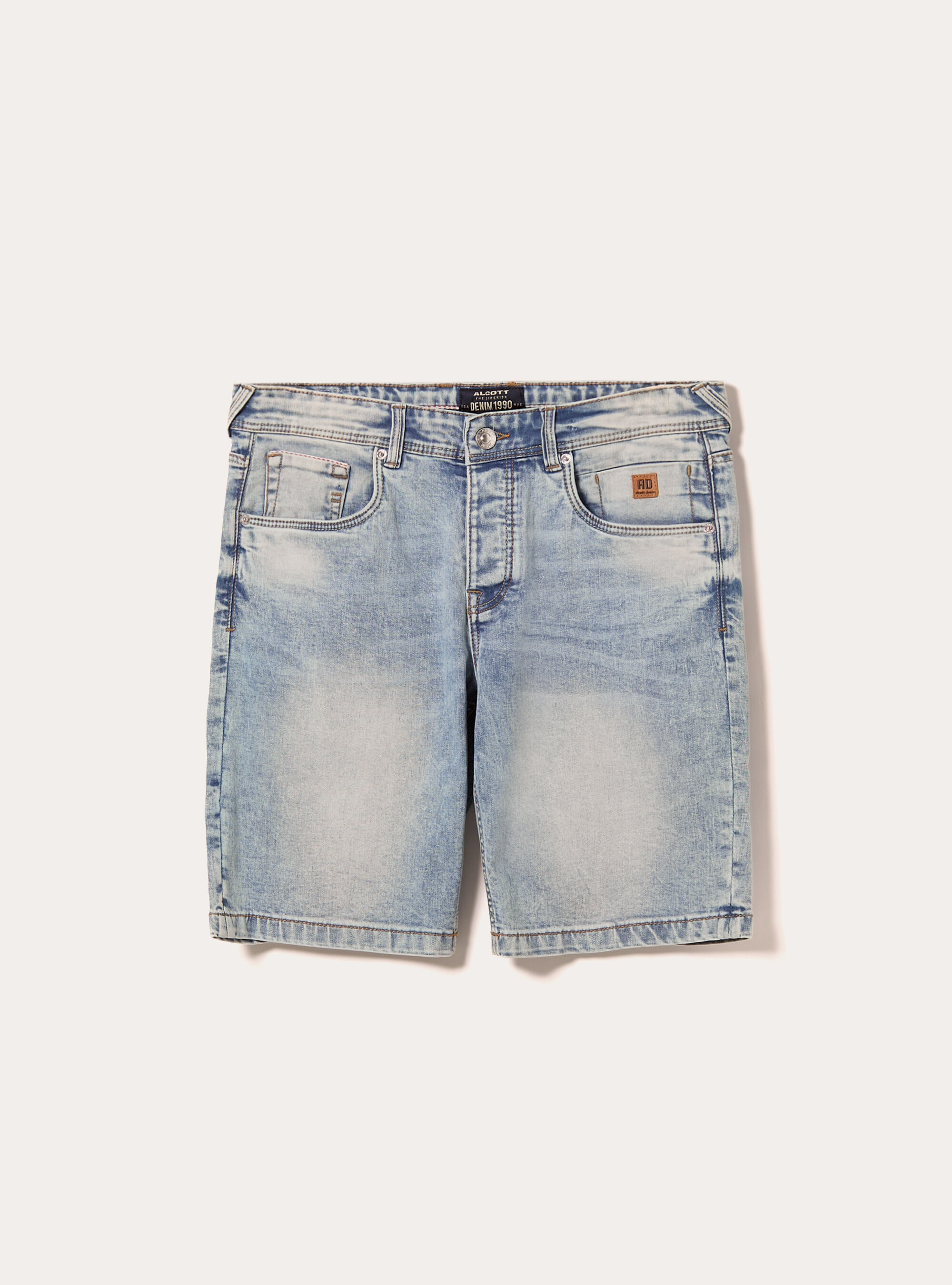 Skinny Fit Denim Bermuda Shorts, D006 AZURE