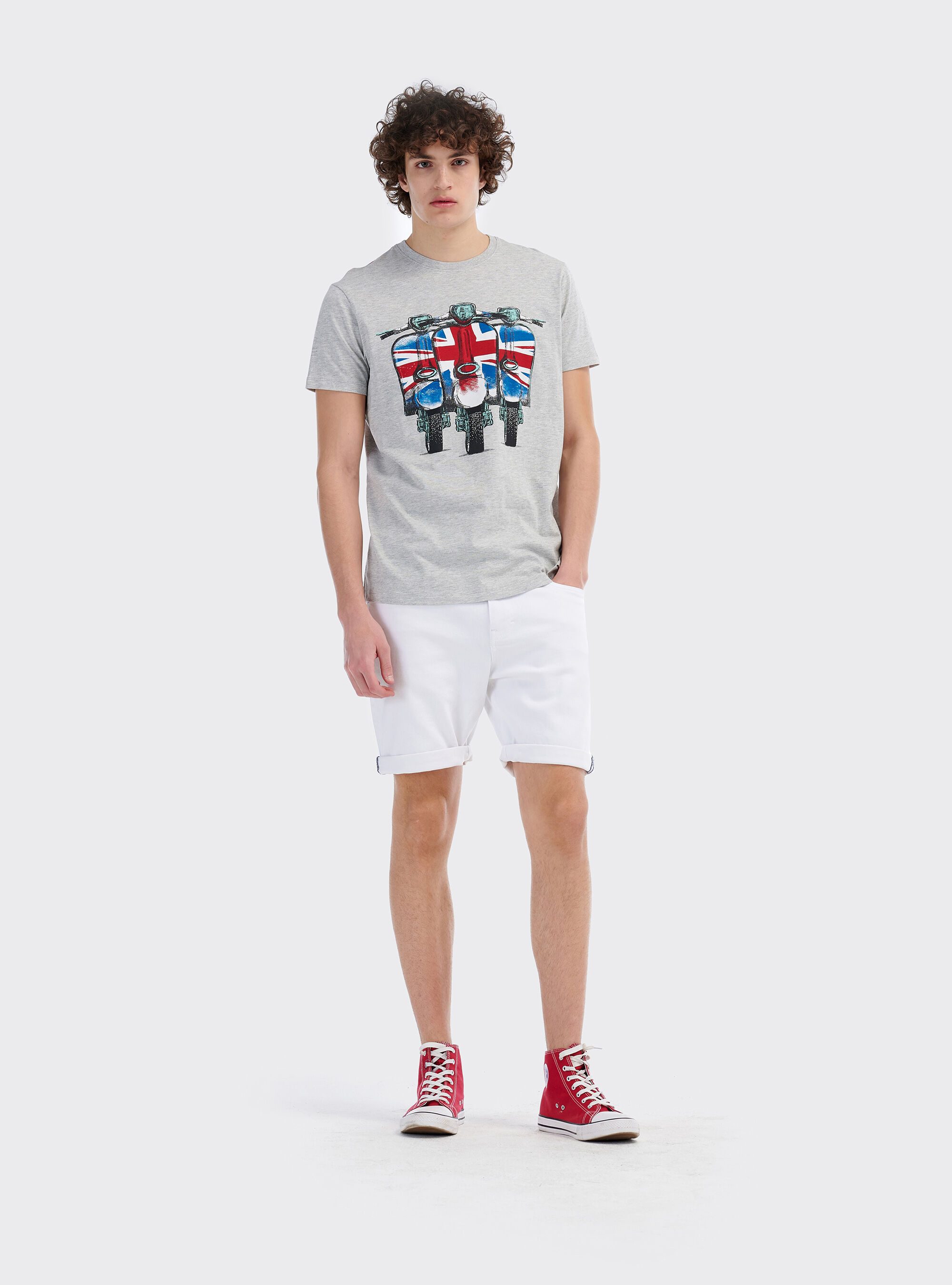 Camiseta Vespa, GRIS CLARO MELANGE