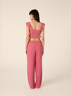 Crepe top with ruffles, PK1 PINK DARK