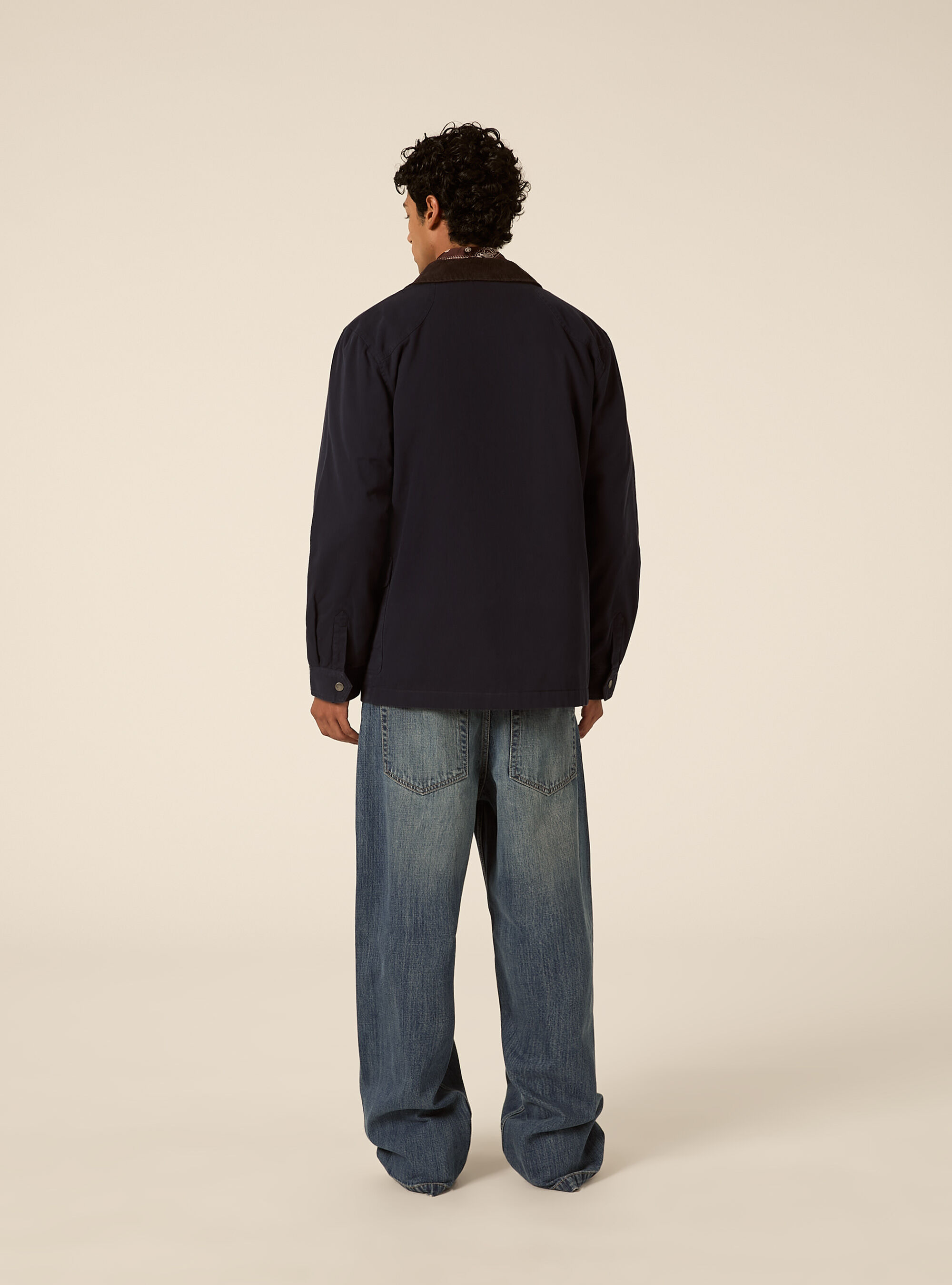 Giubbotto con alamari e collo in velluto, NA1 NAVY DARK
