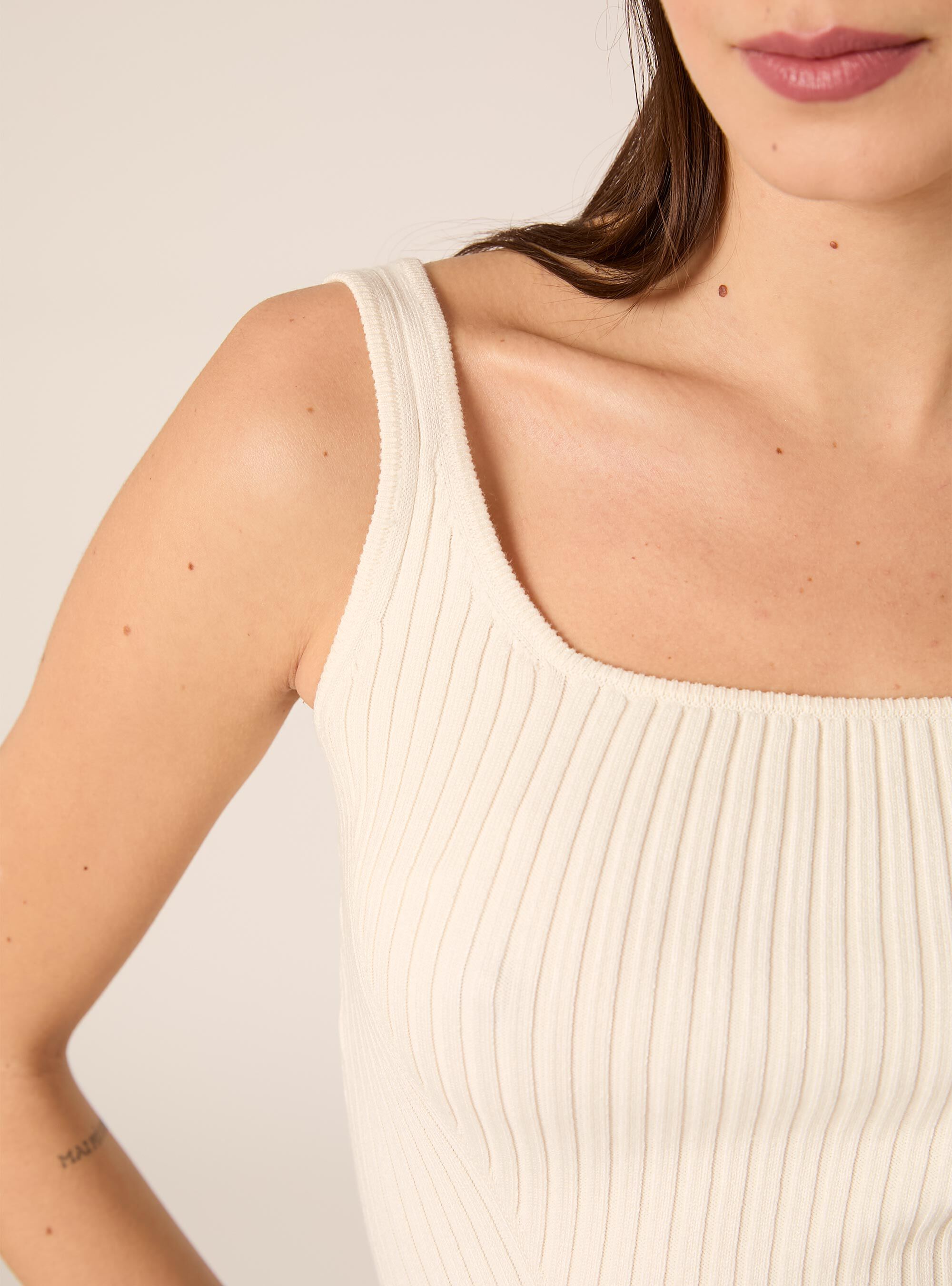 Top canotta in maglia, WH2 WHITE