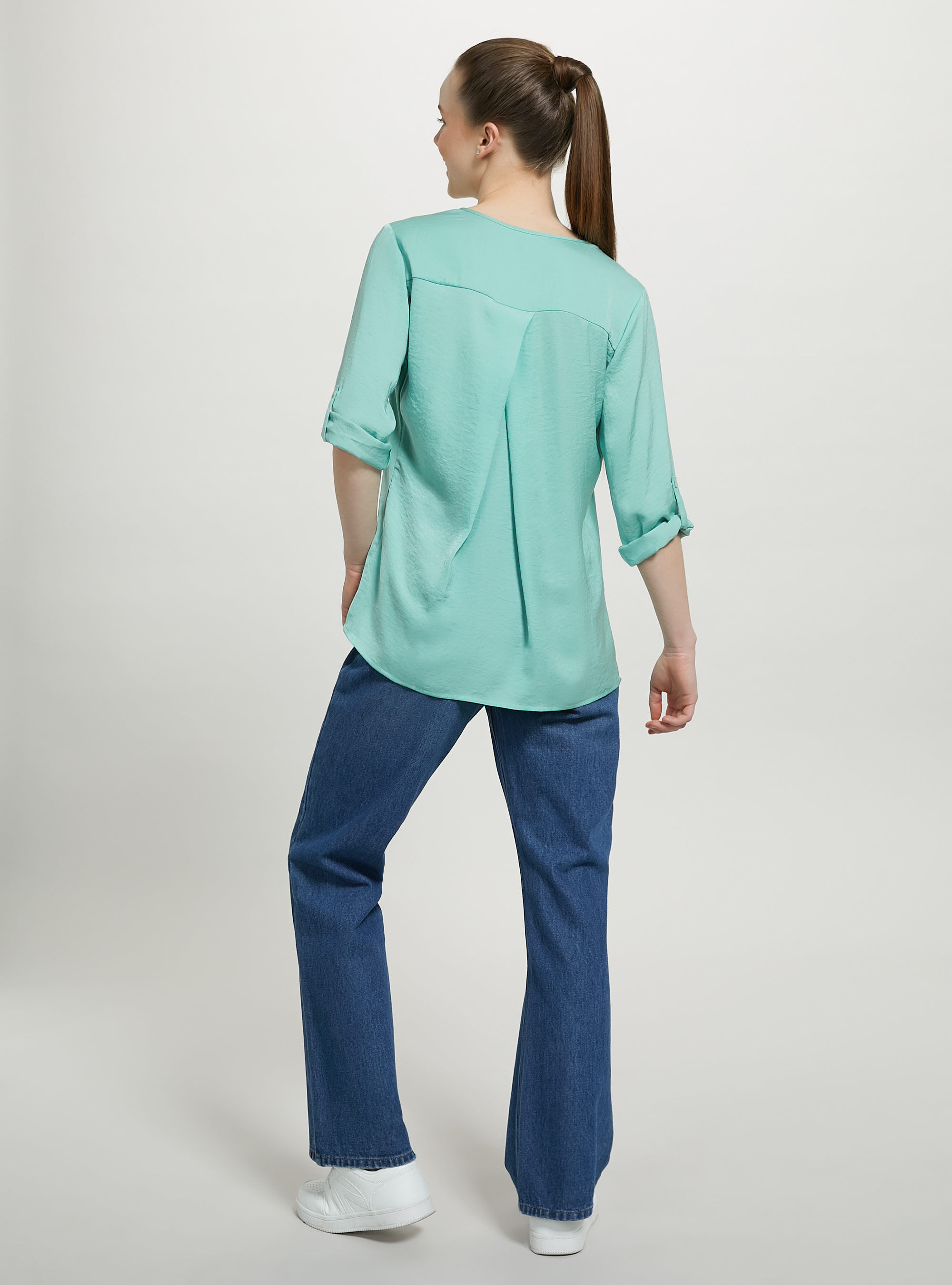 Aqua green online blouse