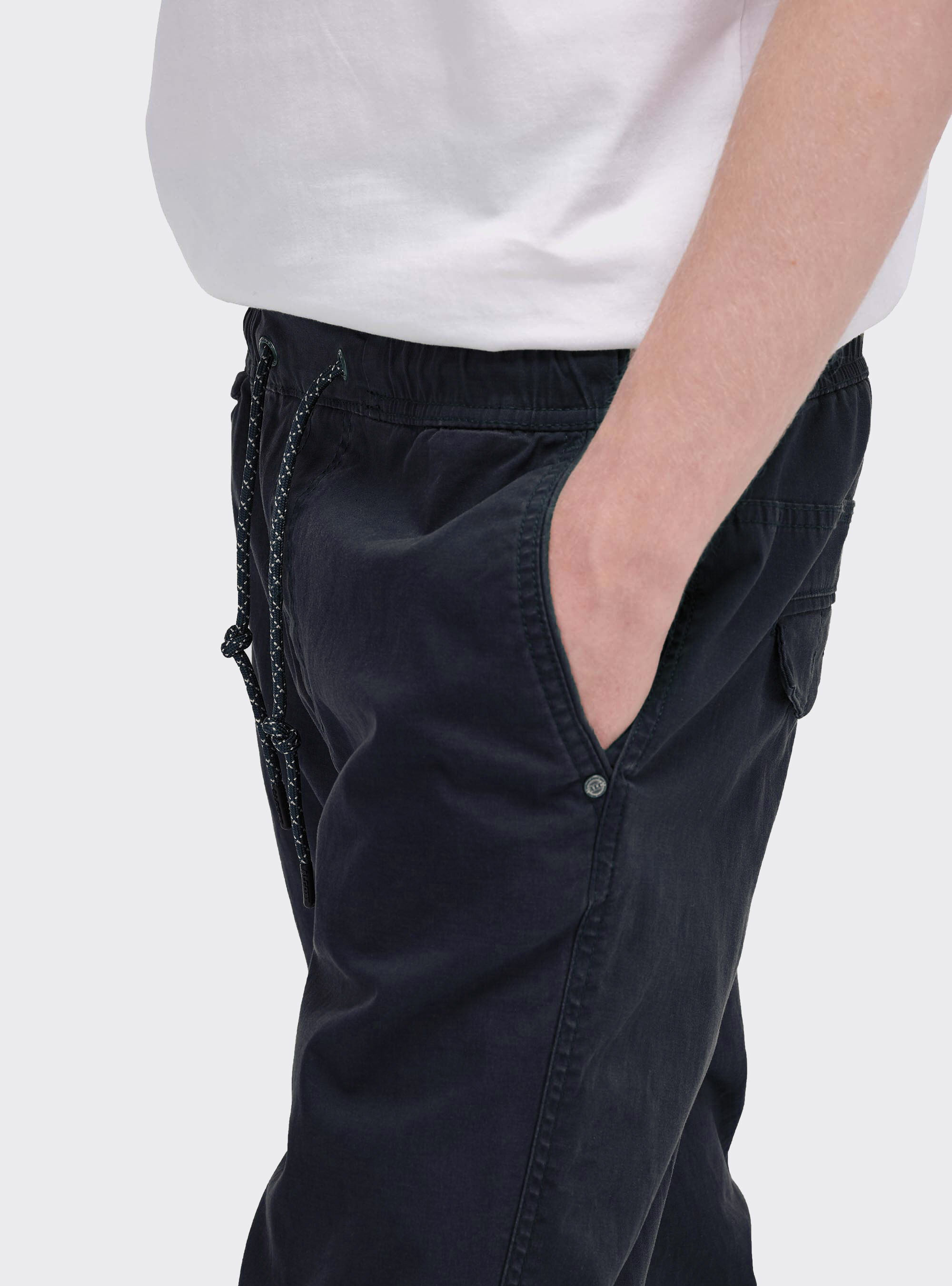 Trousers with adjustable drawstrings, BLUE NAVY