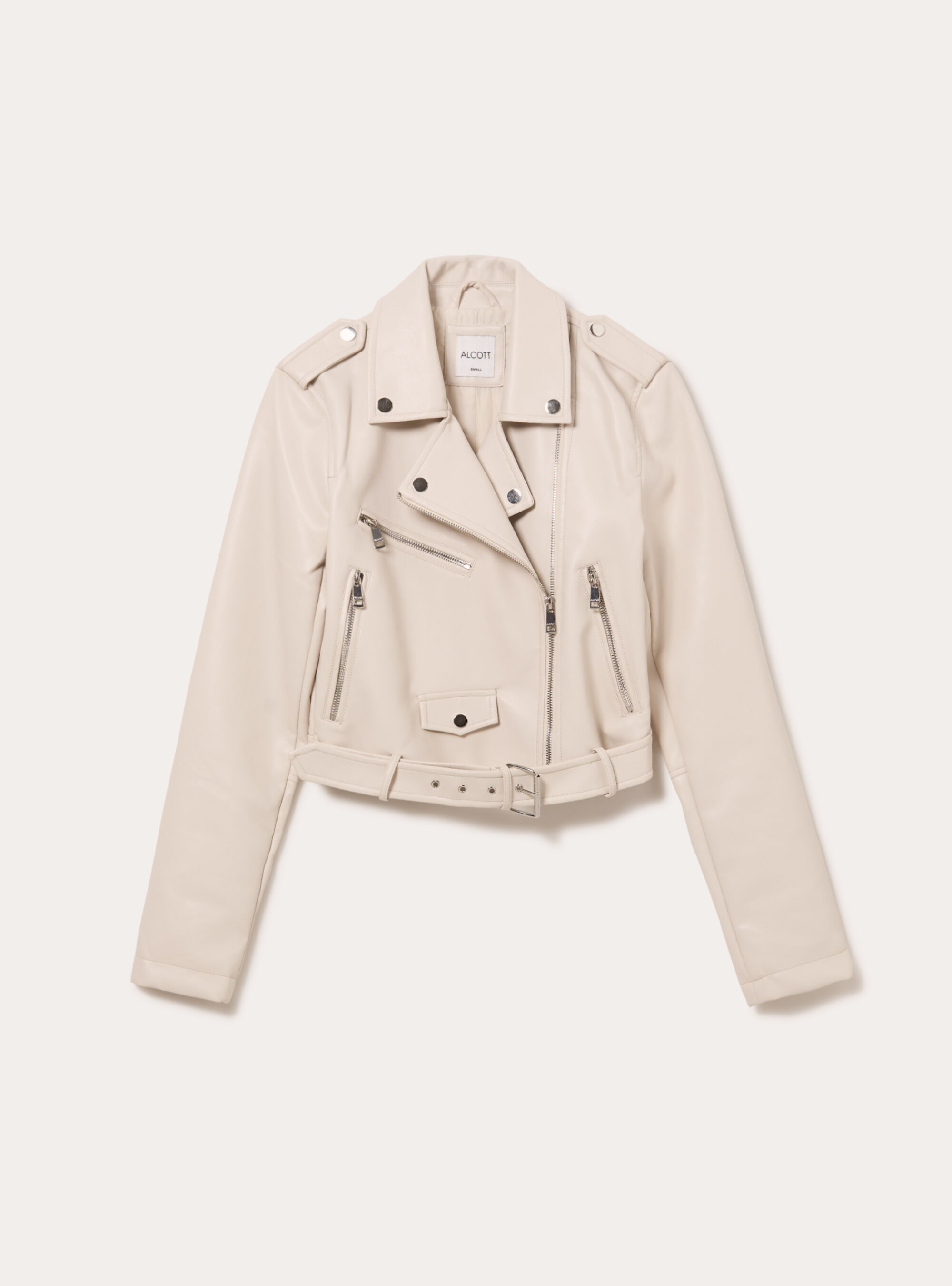 Leather effect biker jacket, WH2 WHITE