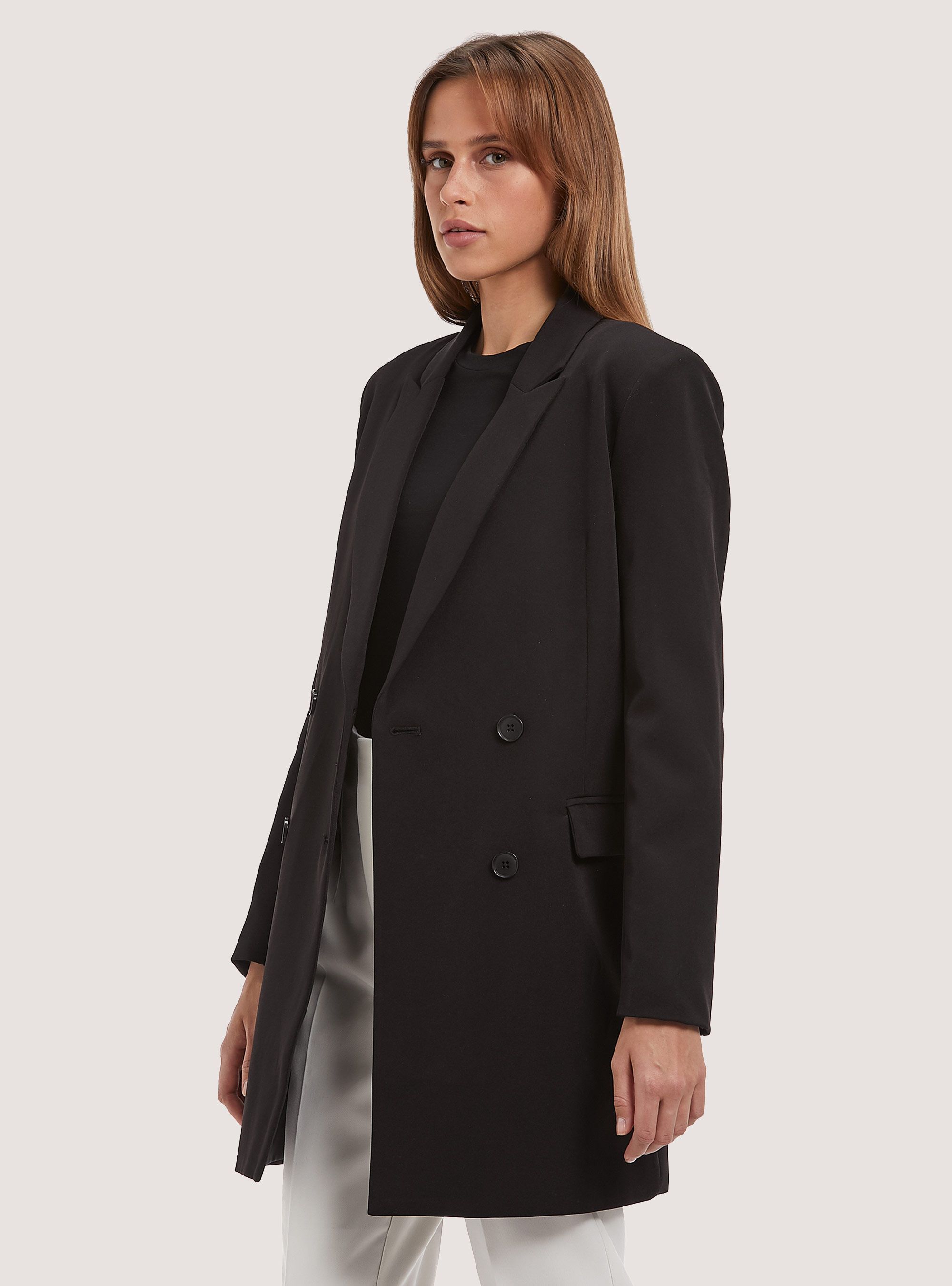 Women's long cheap double breasted blazer