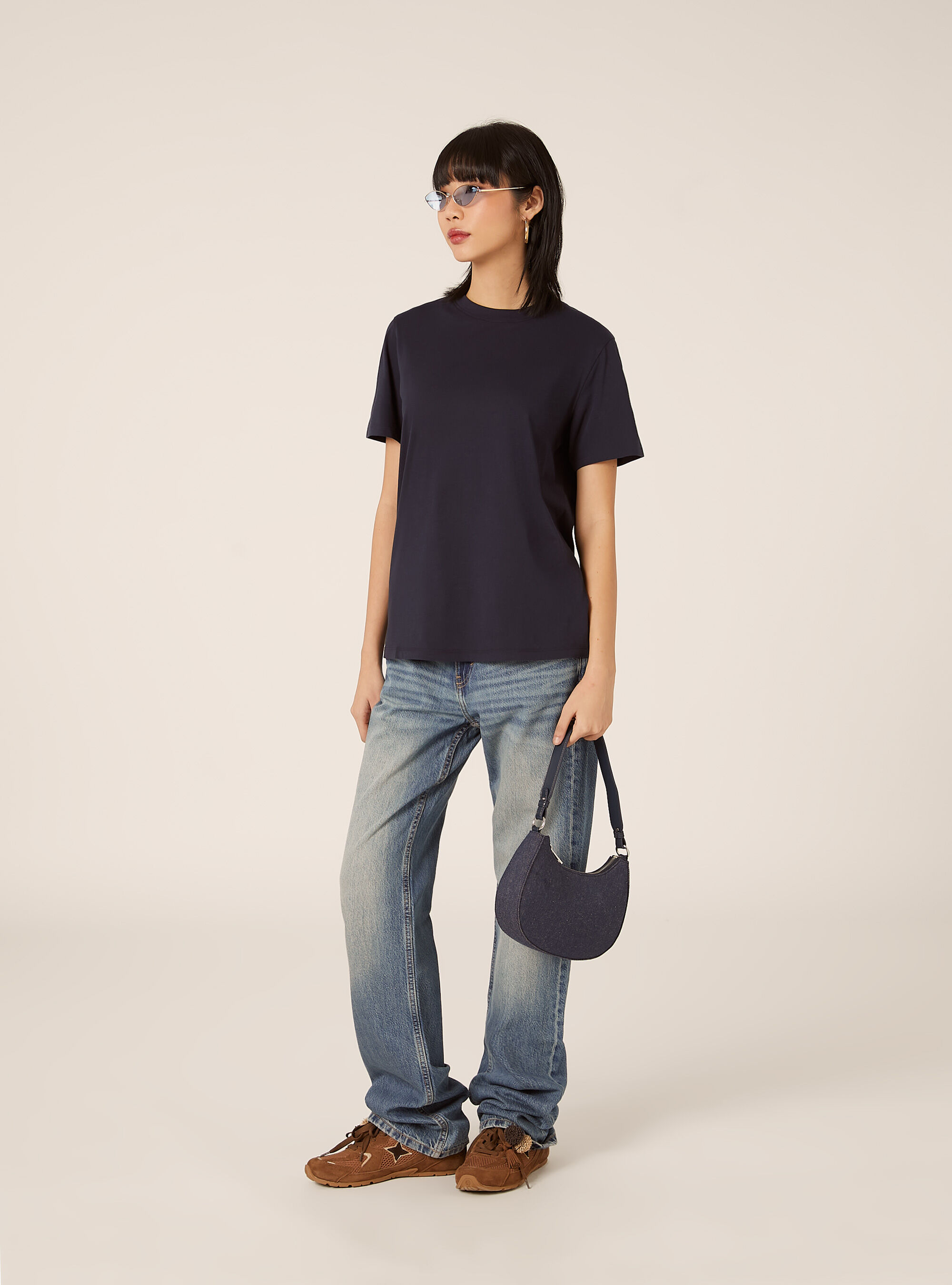 Cotton crew neck T-shirt, NA3 NAVY LIGHT