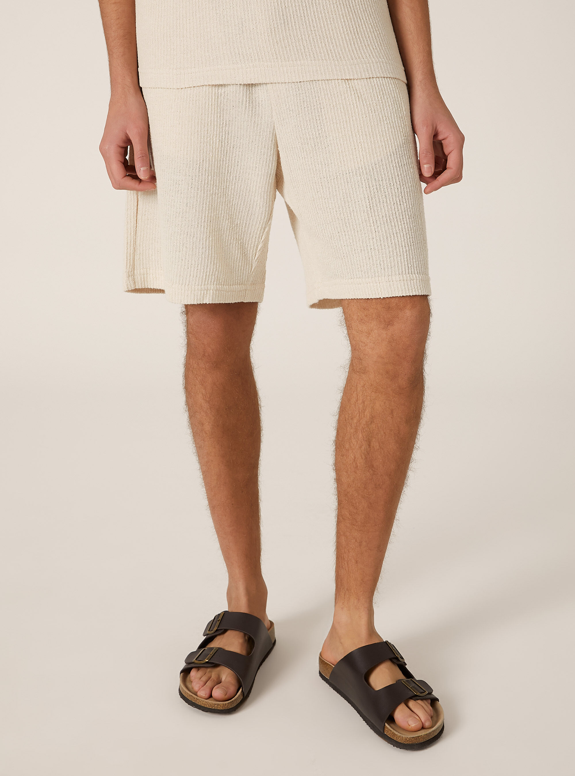 Gestrickte Bermudashorts, CR3 CREAM LIGHT